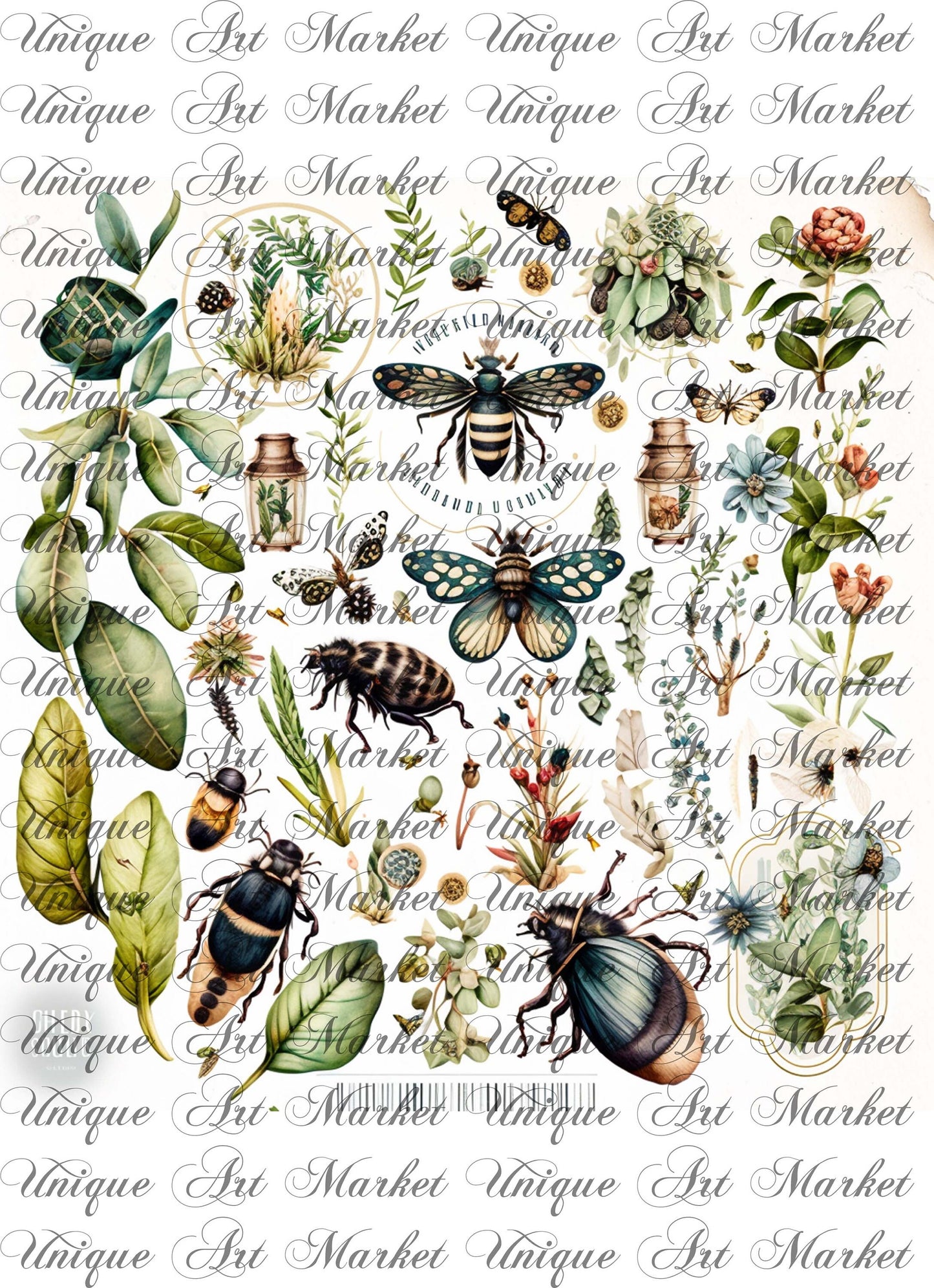 Junk Journal Kit, Fussy Cut, Bird, Bees, Bug, Beekeeper, Printable, Easter, Spring, Egg, Cricut, Ephemera, UniqueArtMarkt , Digital Download