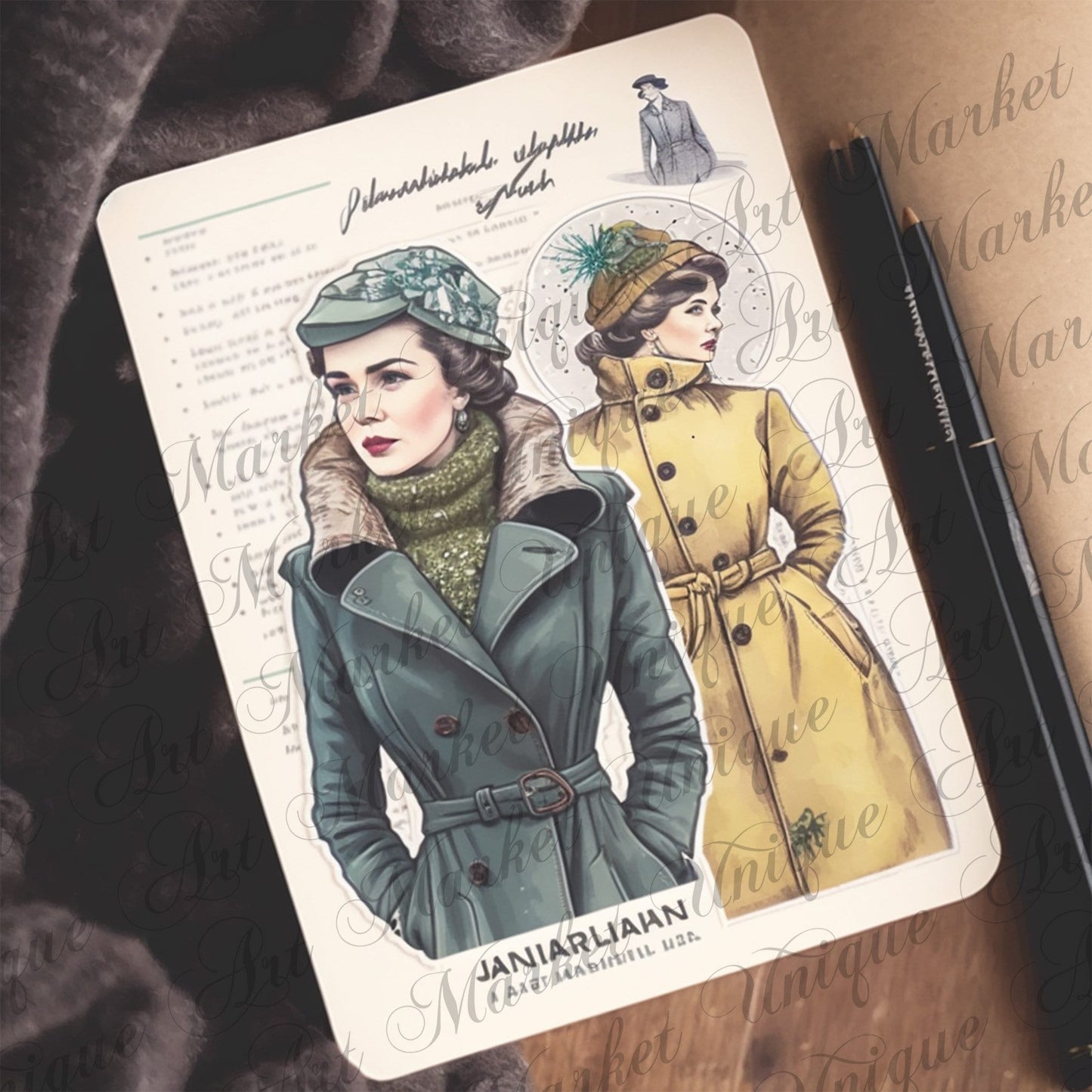 Fussy Cut Vintage fashion women ladies ephemera, printable, Australasian Sketcher Melbourne , PNG images, junk journaling, fussy cut, kit