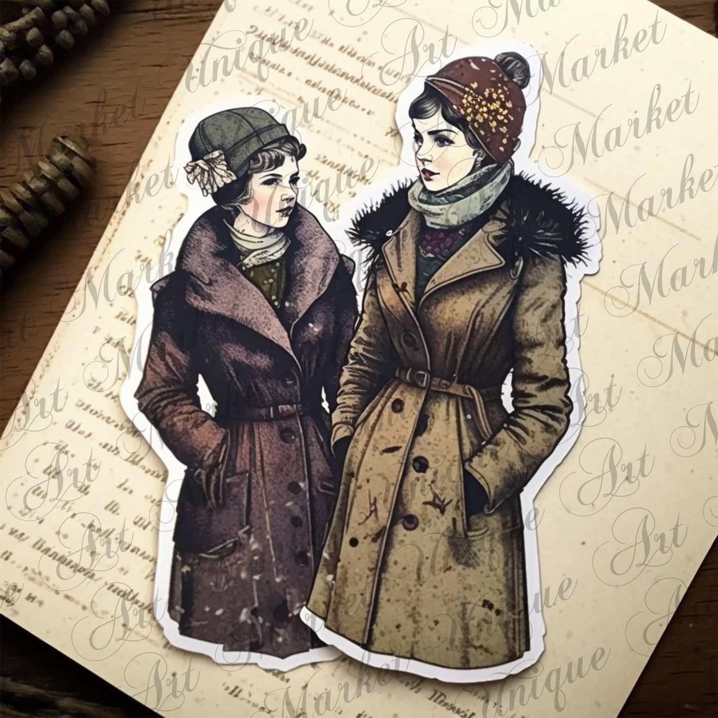 Fussy Cut Vintage fashion women ladies ephemera, printable, Australasian Sketcher Melbourne , PNG images, junk journaling, fussy cut, kit