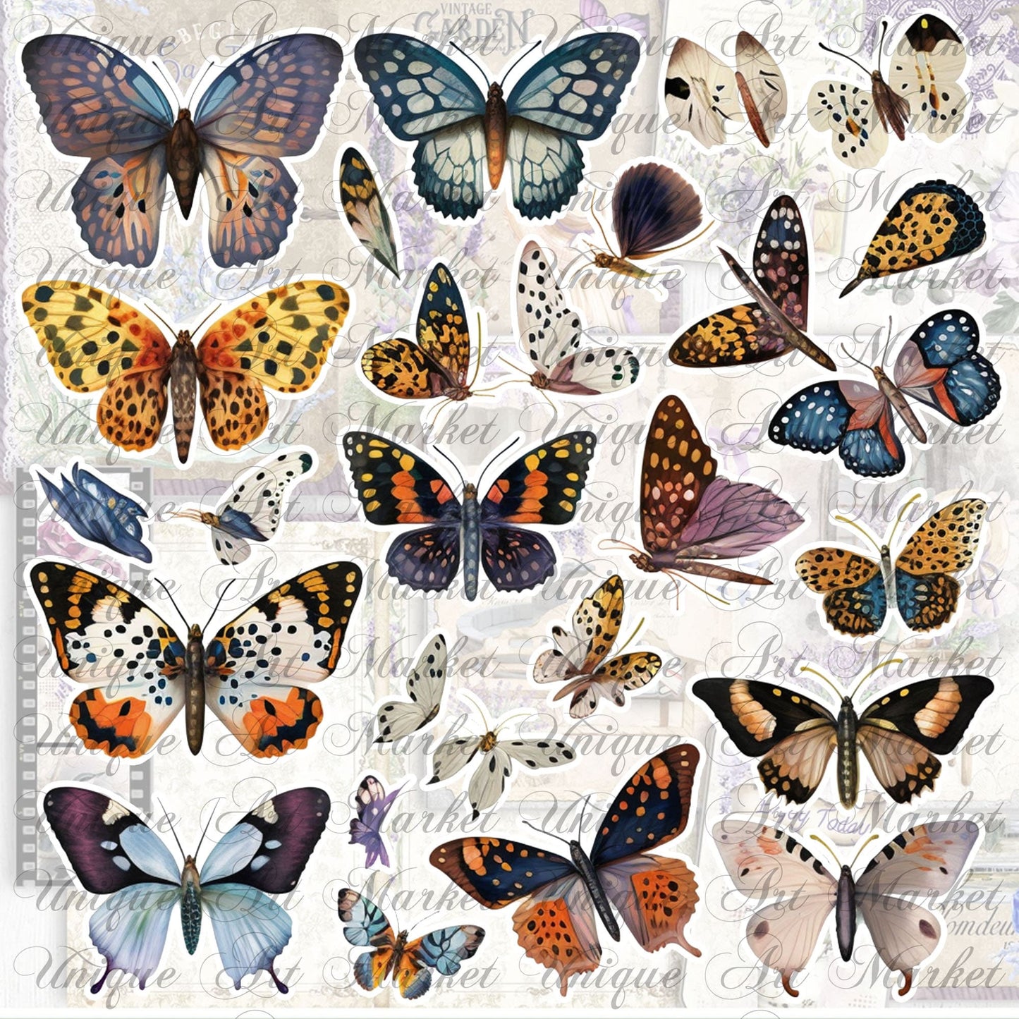 Fussy Cut Butterflies, Mega Bundle , +1100 butterflies, Floral, Butterflies, Butterfly, Printable, Stickers, Digital Download , Collage bugs