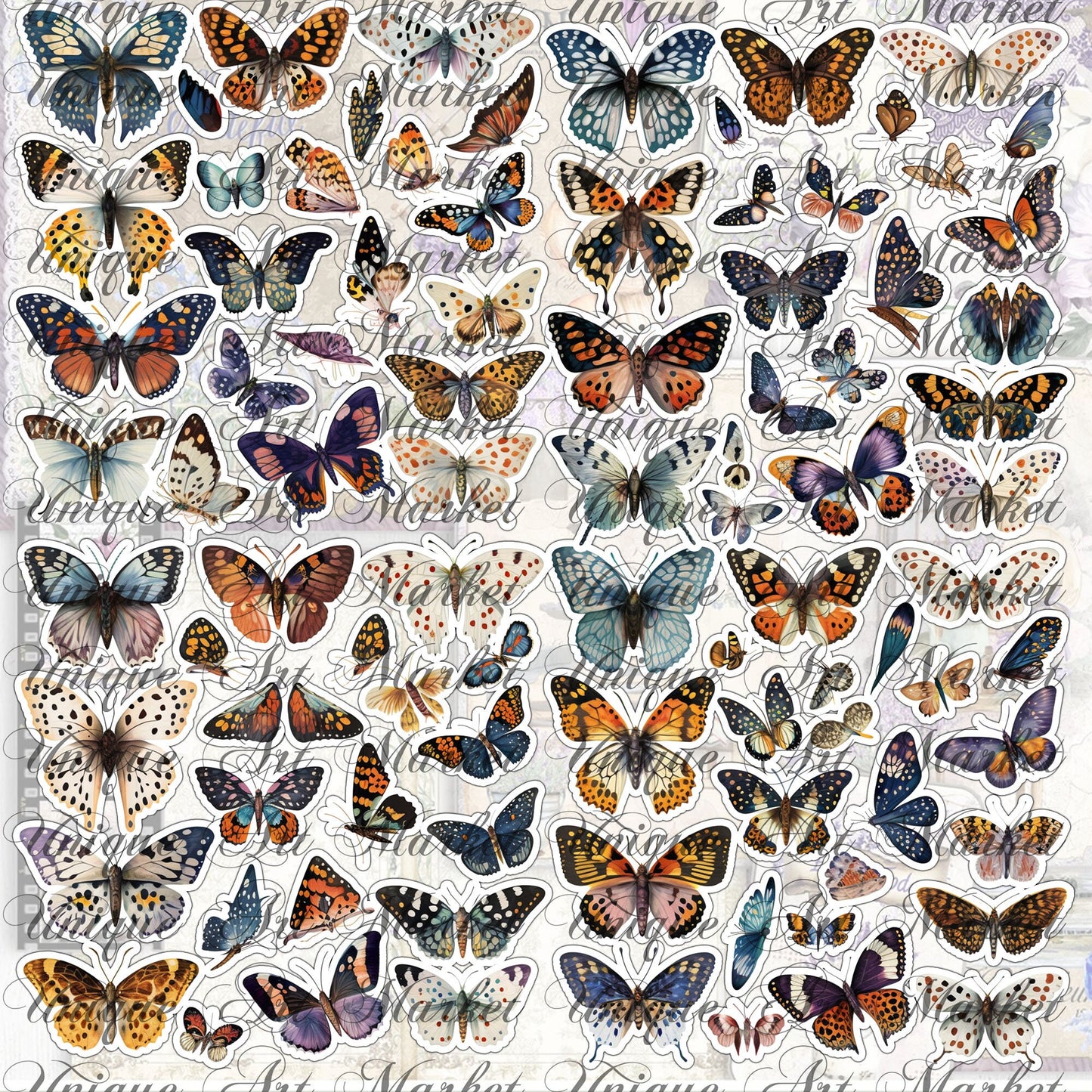 Fussy Cut Butterflies, Mega Bundle , +1100 butterflies, Floral, Butterflies, Butterfly, Printable, Stickers, Digital Download , Collage bugs