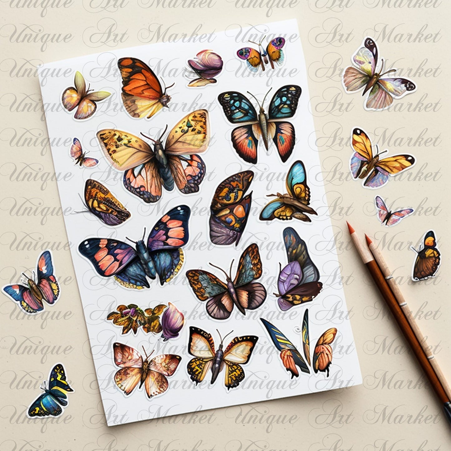 Fussy Cut Butterflies, Mega Bundle , +1100 butterflies, Floral, Butterflies, Butterfly, Printable, Stickers, Digital Download , Collage bugs
