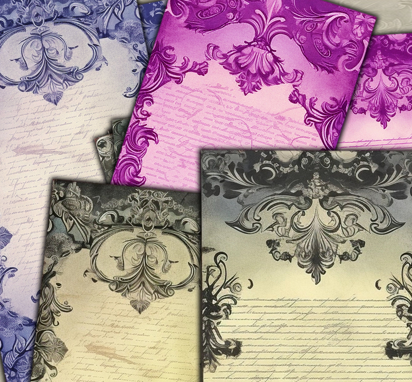 Gothic Junk Journal bookmark , Digital Papers , Gothic Ephemera Pack , Scrapbooking Junk Journaling , Printable Download , Printable journal