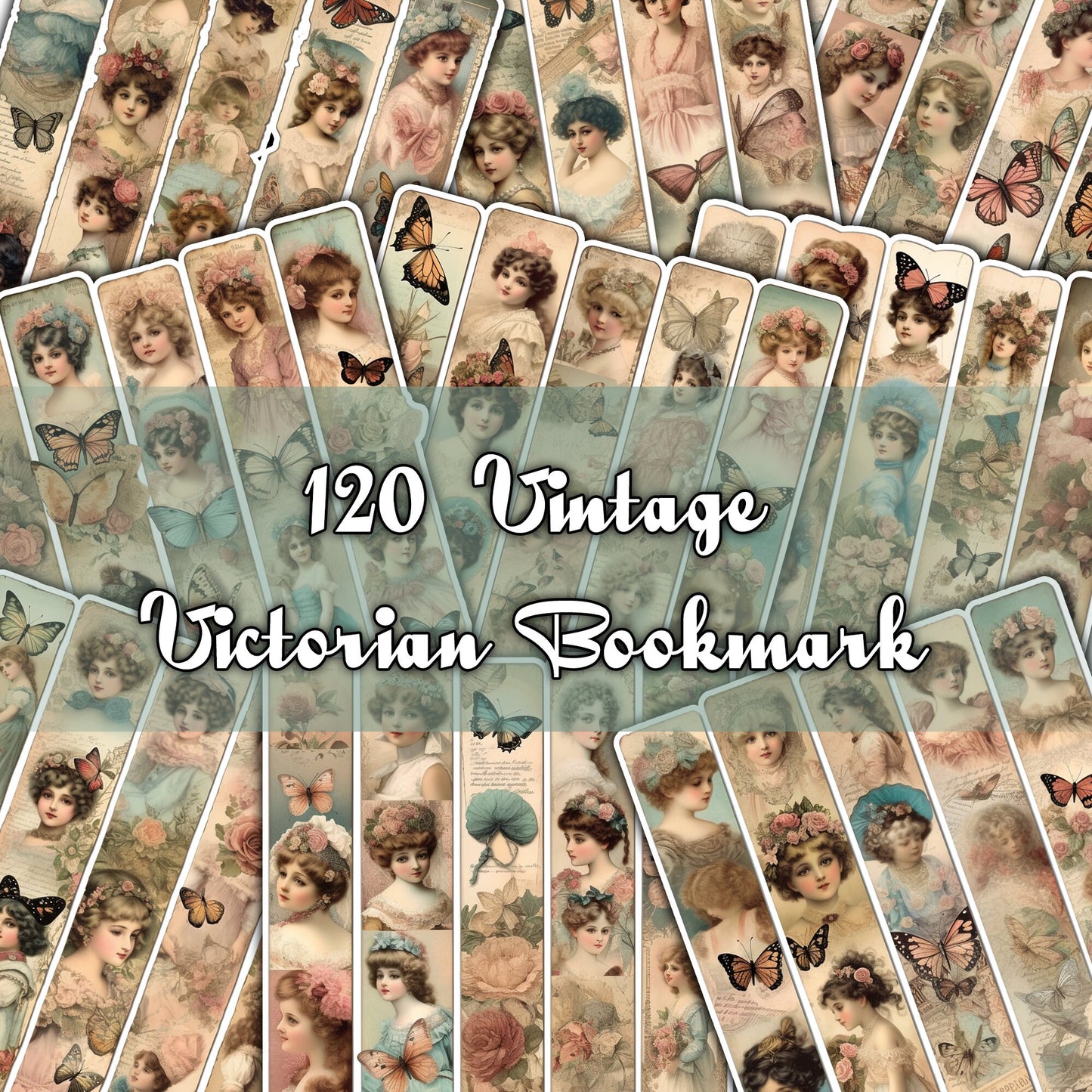 Vintage Victorian printable bookmark , printable paper victorian digital collage sheet instant download mixed media journal art ephemera