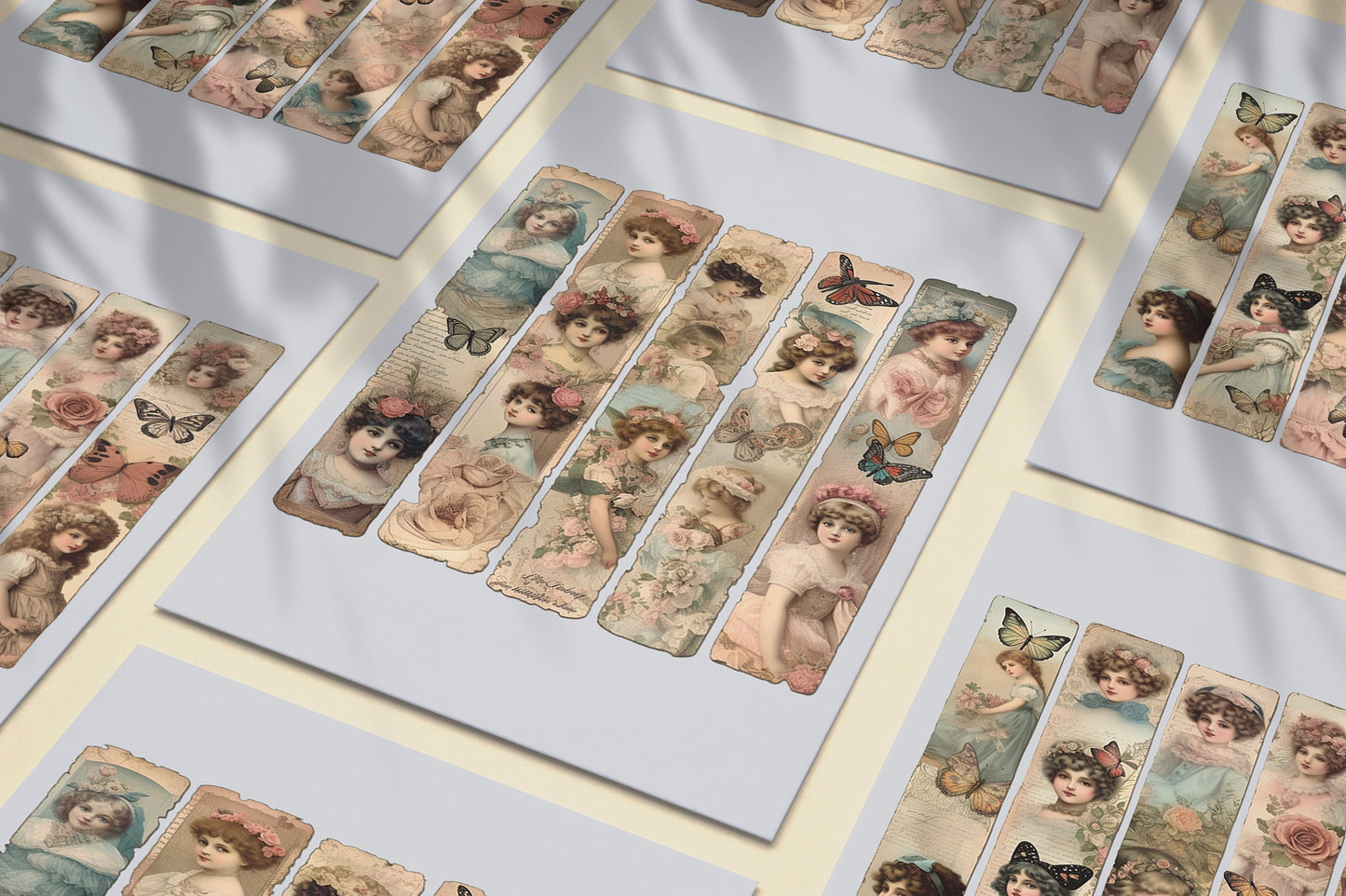 Vintage Victorian printable bookmark , printable paper victorian digital collage sheet instant download mixed media journal art ephemera