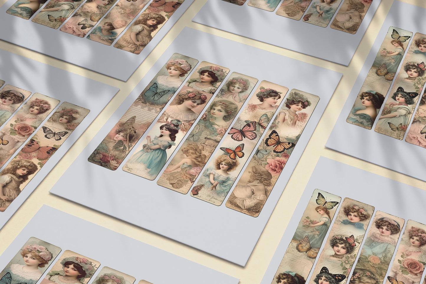 Vintage Victorian printable bookmark , printable paper victorian digital collage sheet instant download mixed media journal art ephemera