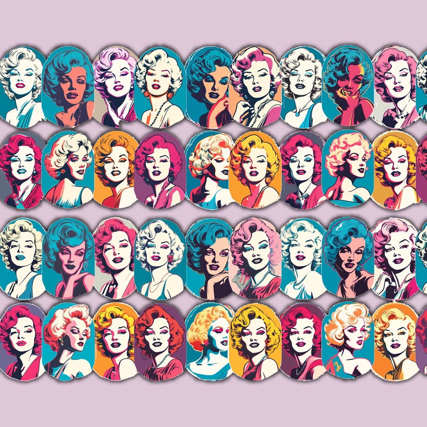 Retro Vintage Sticker: Marilyn Monroe Fussy Cut, Classic Hollywood Icon , Printable stickers , pink blue / digital sticker collage