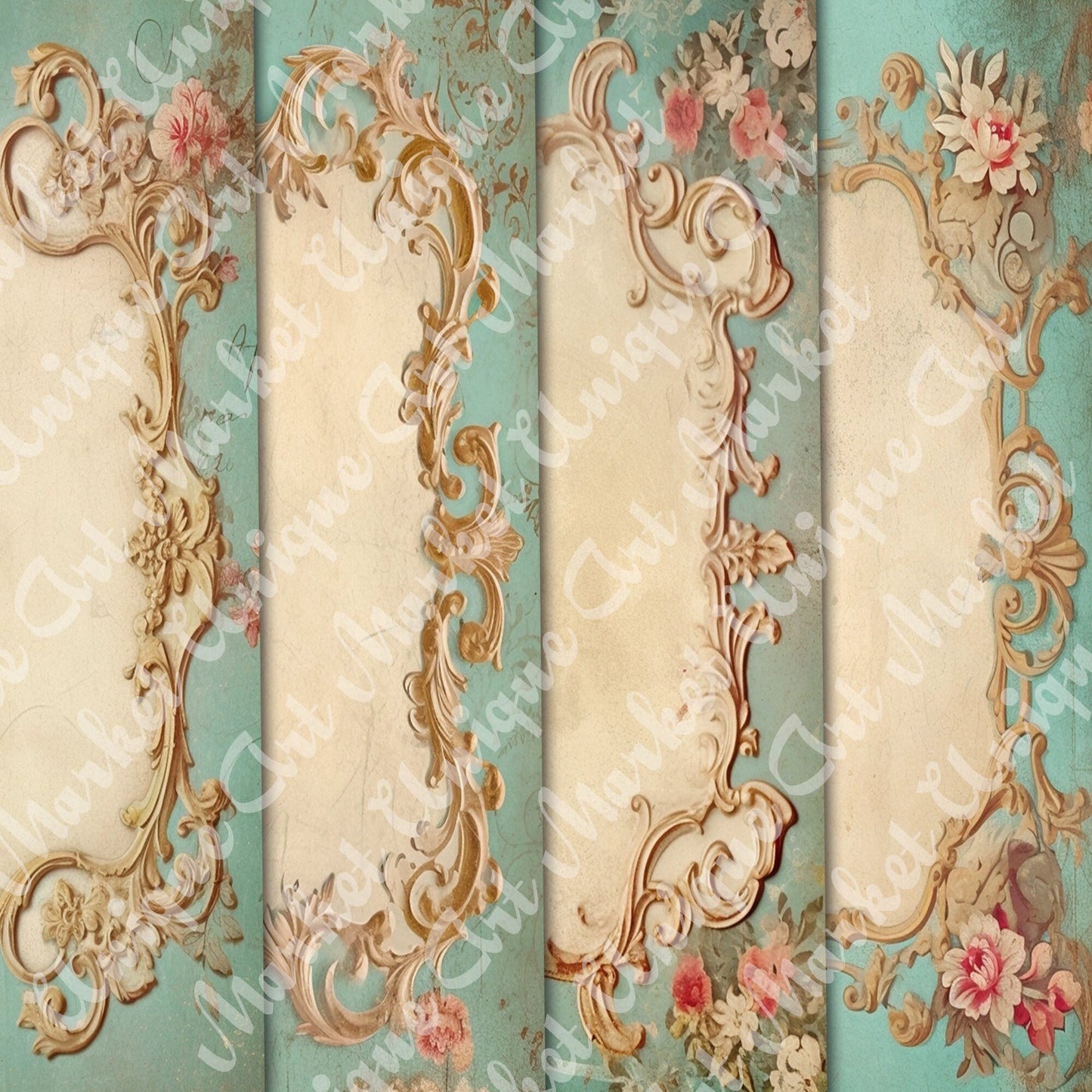 Vintage shabby chic Journal Pages, v03, Digital Papers, Shabby Chic Backgrounds , Scrapbooking Junk Journaling , Printable Download , Floral