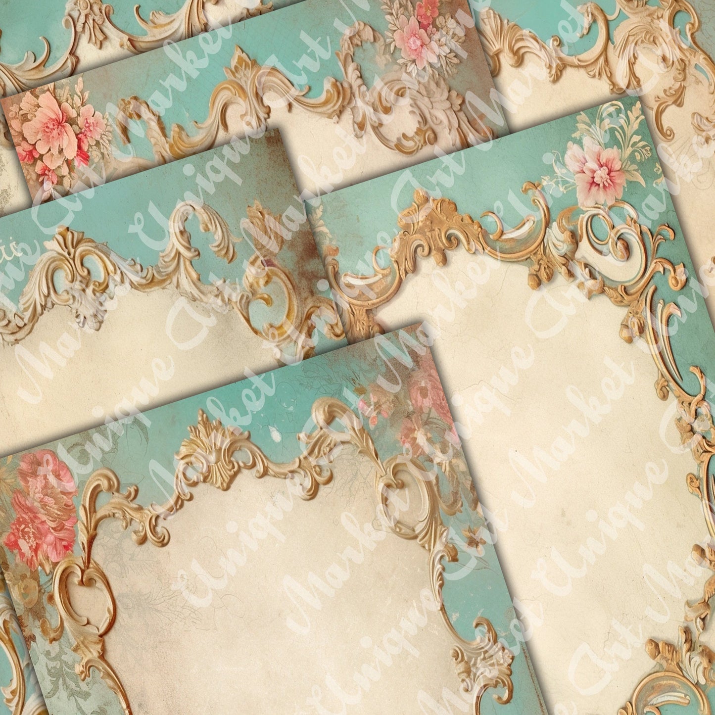 Vintage shabby chic Journal Pages, v03, Digital Papers, Shabby Chic Backgrounds , Scrapbooking Junk Journaling , Printable Download , Floral