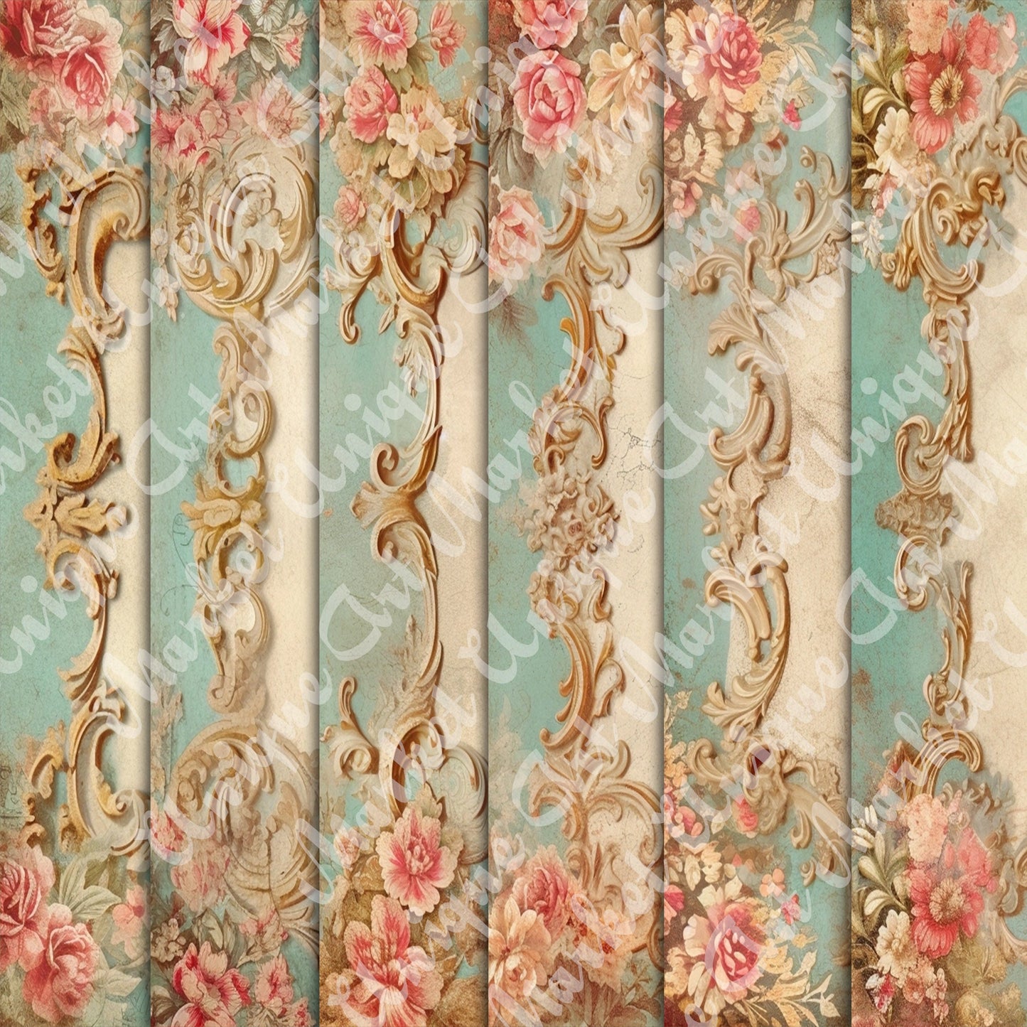 Vintage shabby chic Journal Pages, v03, Digital Papers, Shabby Chic Backgrounds , Scrapbooking Junk Journaling , Printable Download , Floral