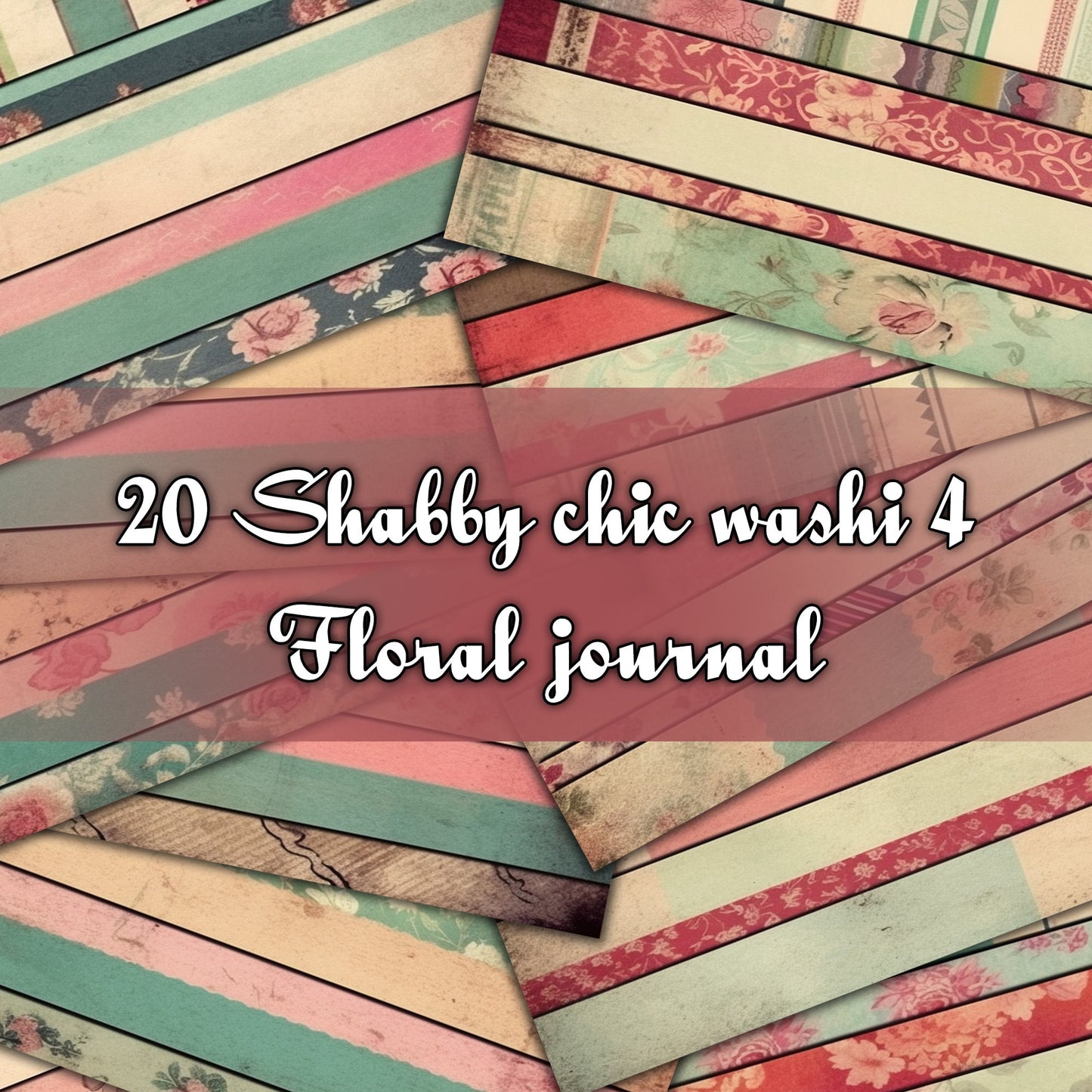 Vintage shabby chic washi Journal Pages, v07, Digital Papers, Shabby Chic Backgrounds , Scrapbooking Junk Journaling , Printable Download .