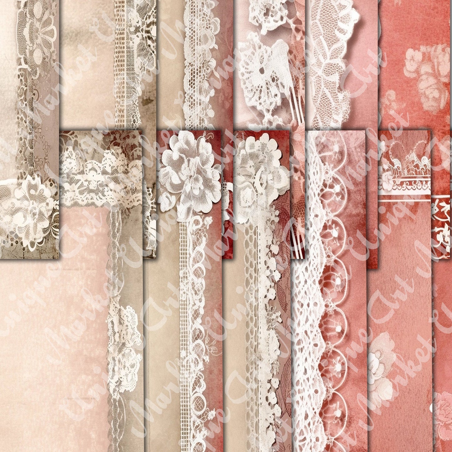 Vintage White Lace Journal Pages, V01, Digital Papers, Gothic Backgrounds , Scrapbooking Junk Journaling , Printable Download, White Lace