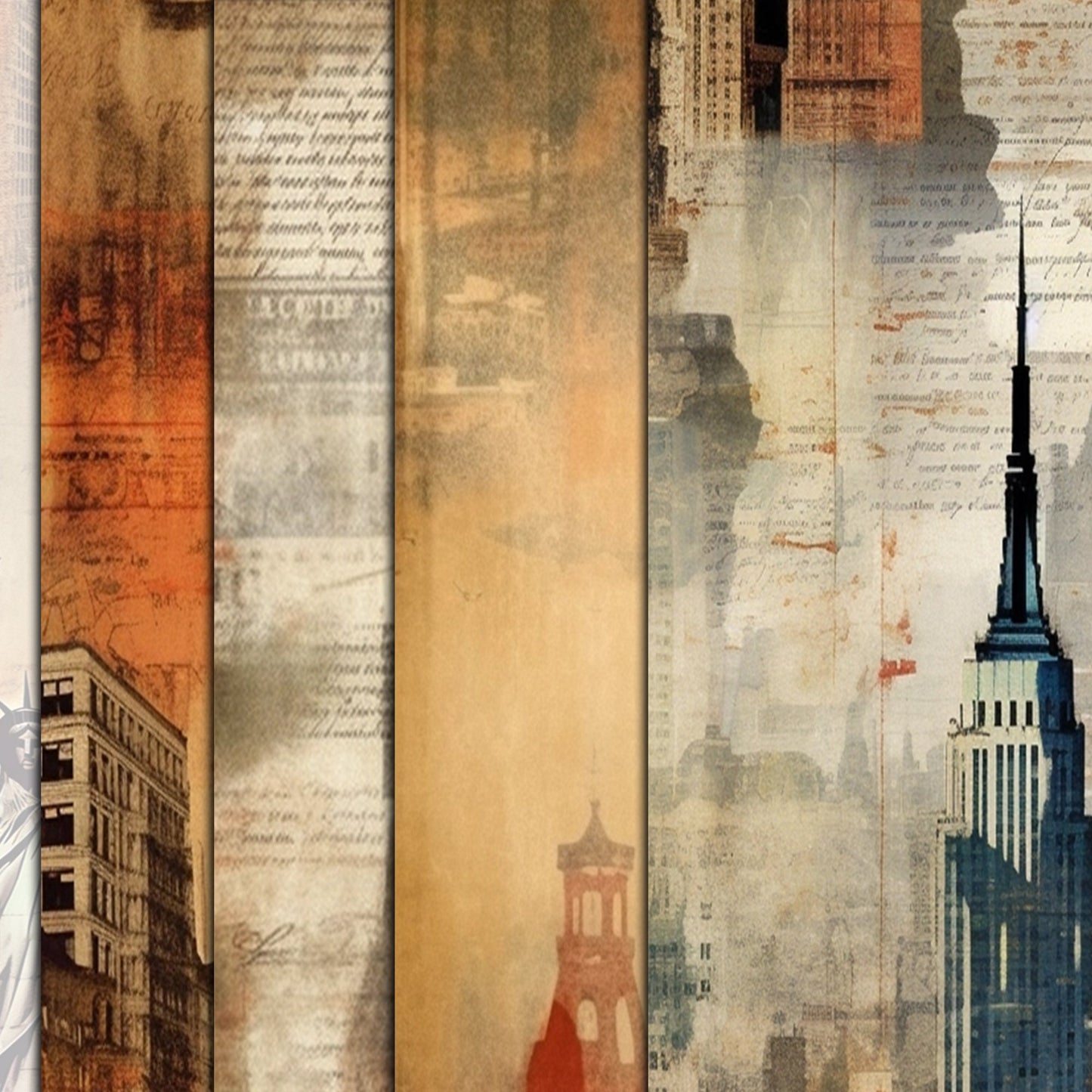 Vintage Rustic new york Journal Pages , Digital Papers, boho Background , Scrapbooking Junk Journaling , rustic journal , printable . kits