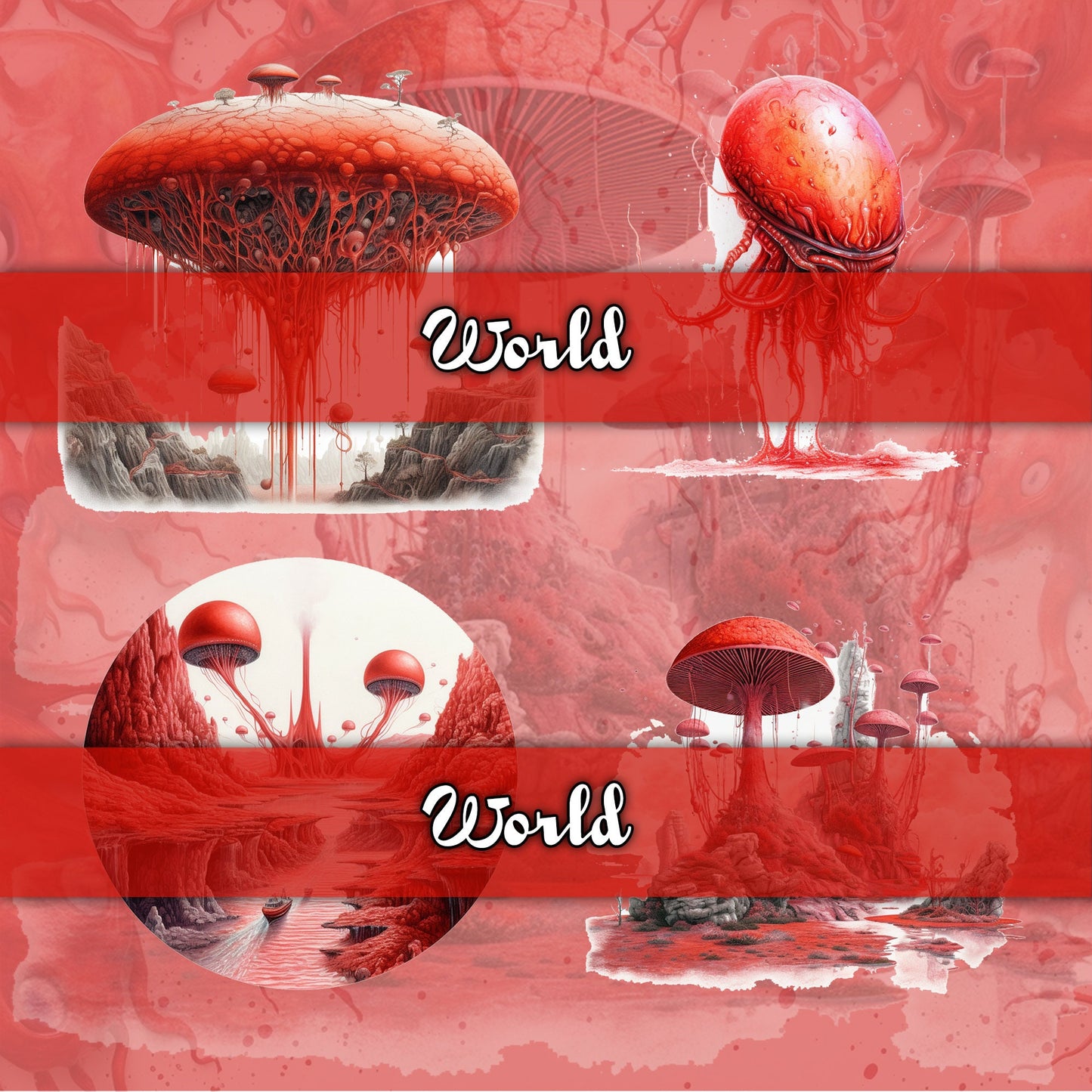 Red Aliens bundle , male female, spaceships planets, fussy cuts, journal pages background , ephemera , PNG jpg , commercial use , printable