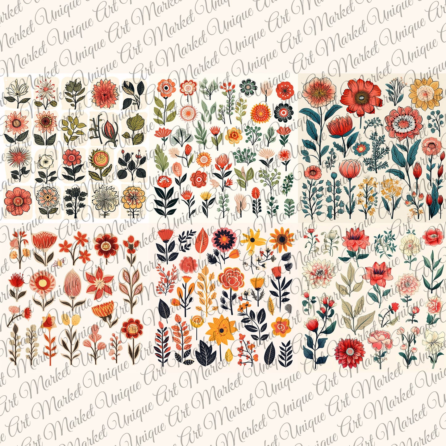Vintage Printable Fussy Cuts Flowers Mega Pack V4, 24 Digital Fussy Cut Flower sheet, vintage, Printable Flowers, Ephemera junk Journal kit