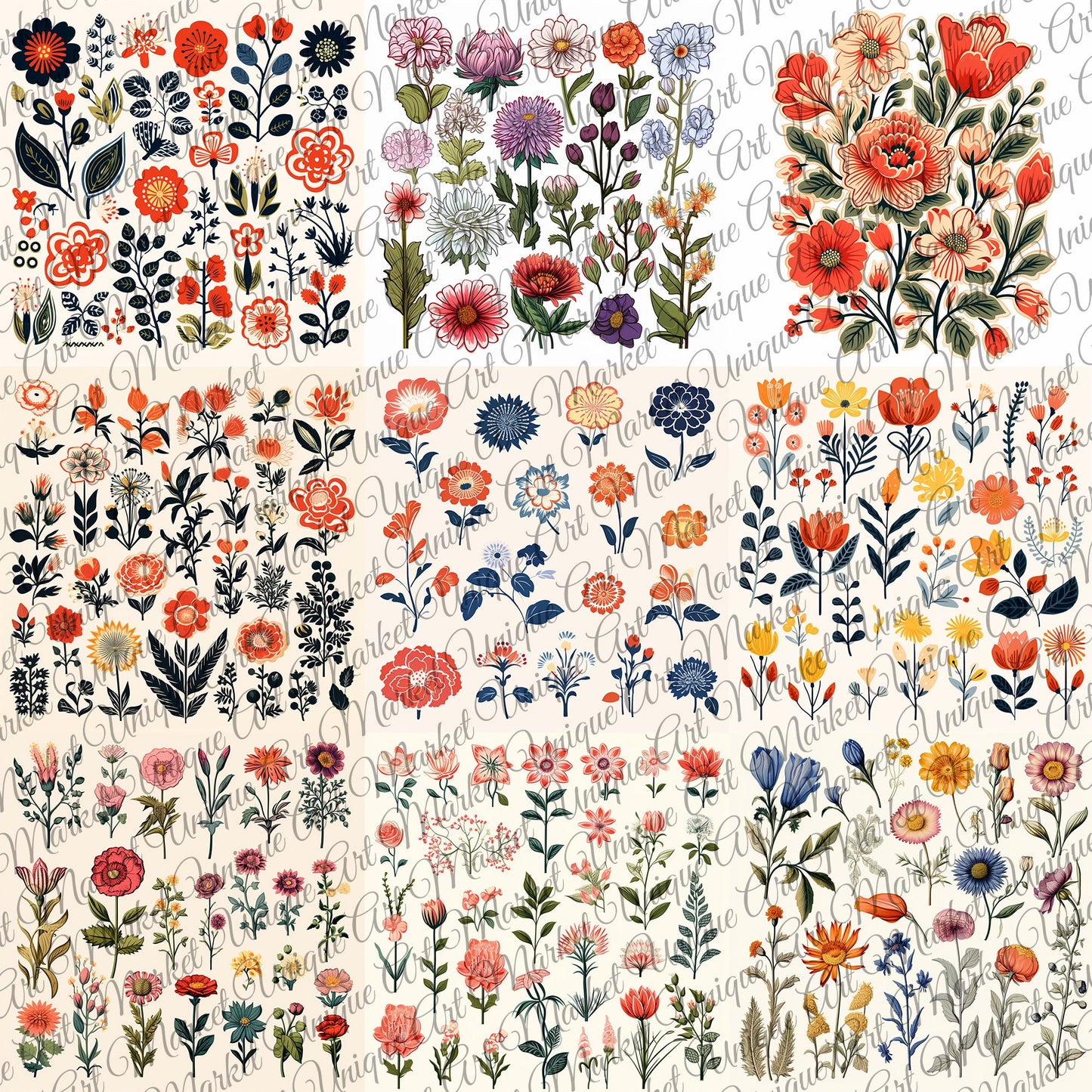 Vintage Printable Fussy Cuts Flowers Mega Pack V4, 24 Digital Fussy Cut Flower sheet, vintage, Printable Flowers, Ephemera junk Journal kit