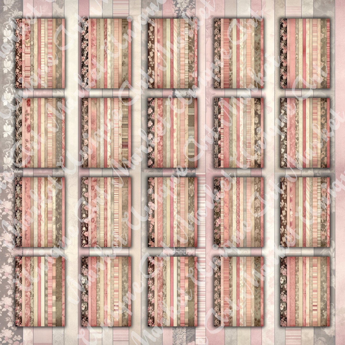 Vintage shabby chic washi Journal Pages, v08, Digital Papers, Shabby Chic Backgrounds , Scrapbooking Junk Journaling , Printable Download .