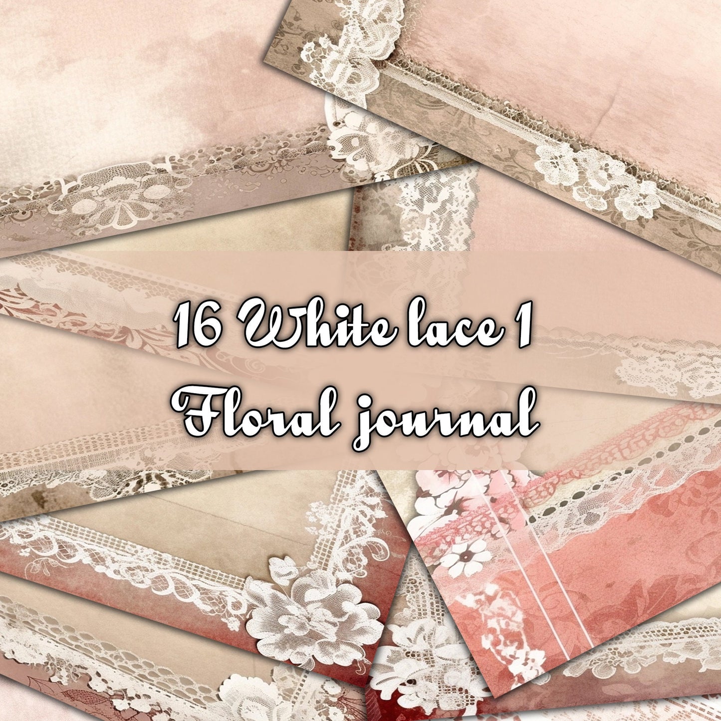Vintage White Lace Journal Pages, V01, Digital Papers, Gothic Backgrounds , Scrapbooking Junk Journaling , Printable Download, White Lace