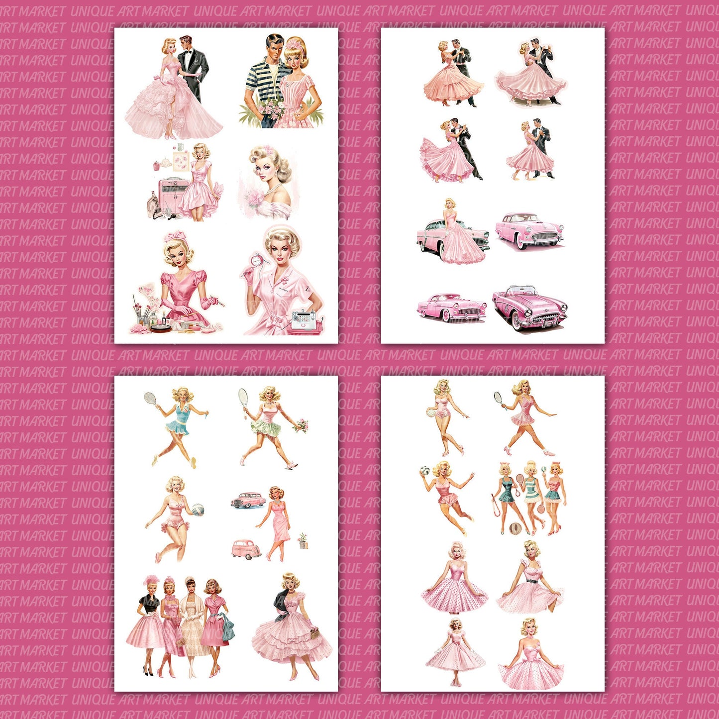 Vintage Barbie Mega bundle, junk journaling and Crafts , Barbie collage fussy cuts , printable barbie doll , vintage ephemera scrapbooking