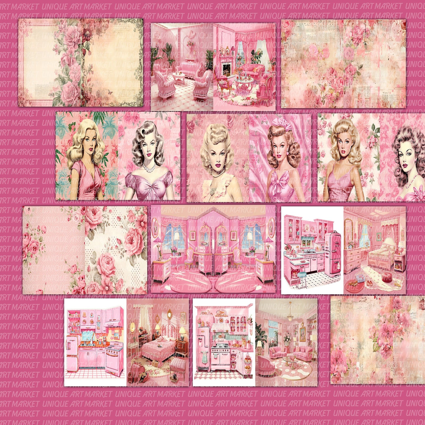 Vintage Barbie Mega bundle, junk journaling and Crafts , Barbie collage fussy cuts , printable barbie doll , vintage ephemera scrapbooking
