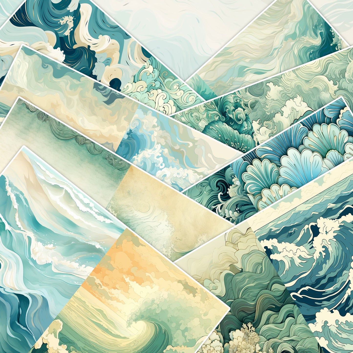Seaside Serenity: Vintage Ocean Delights - Fussy Cuts and Backgrounds for Junk Journaling Scrapbooking - ephemera journal page - ocean sea