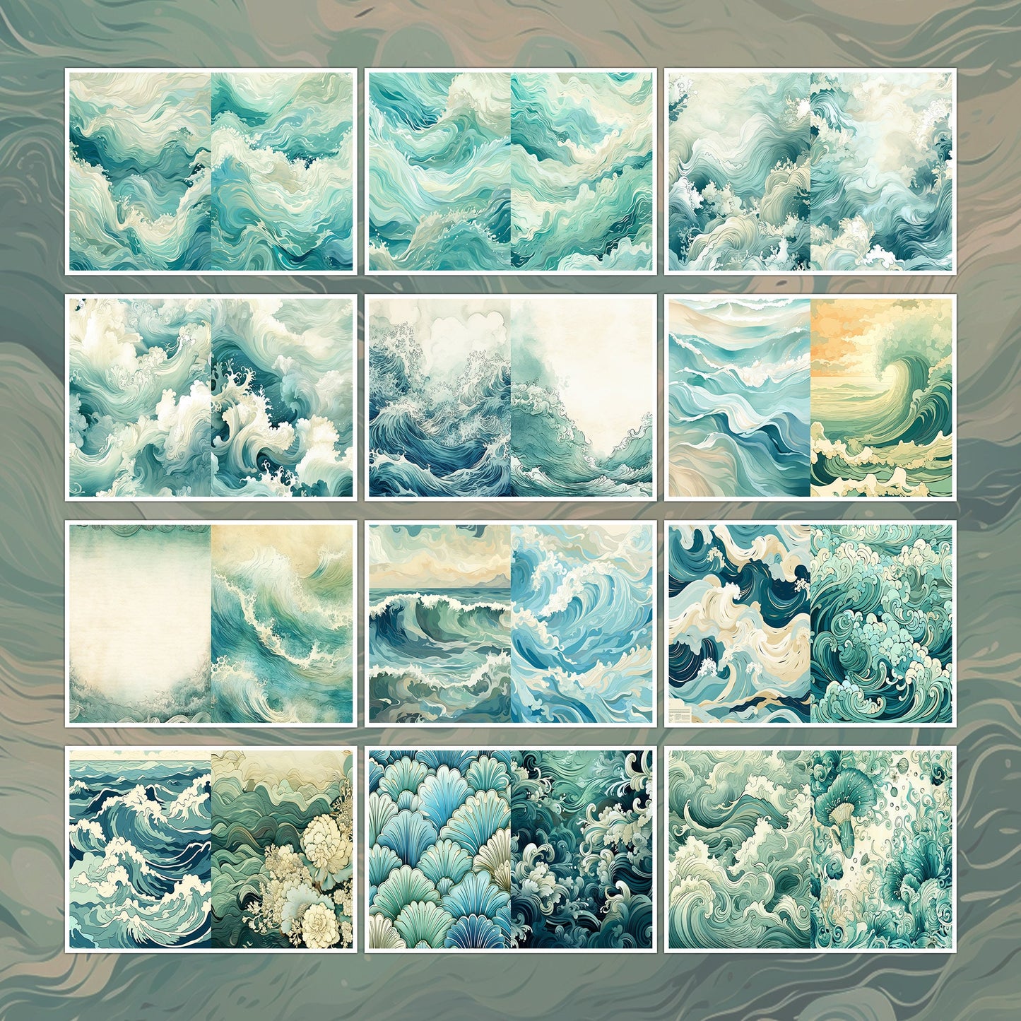 Seaside Serenity: Vintage Ocean Delights - Fussy Cuts and Backgrounds for Junk Journaling Scrapbooking - ephemera journal page - ocean sea