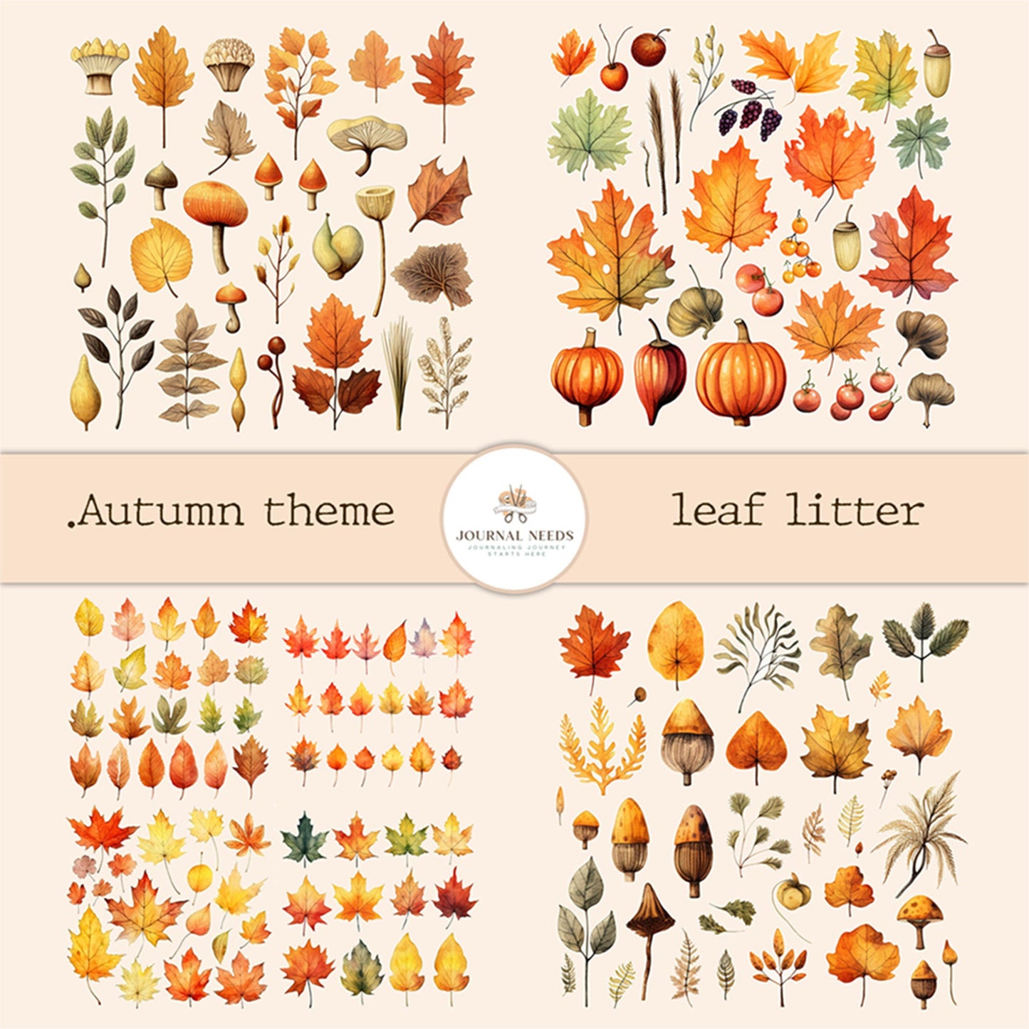 Autumn Harvest Delights: A Bounty of Printables for Journaling and Scrapbooking . Autumn Journal kit . Vintage Ephemera and fussy cuts