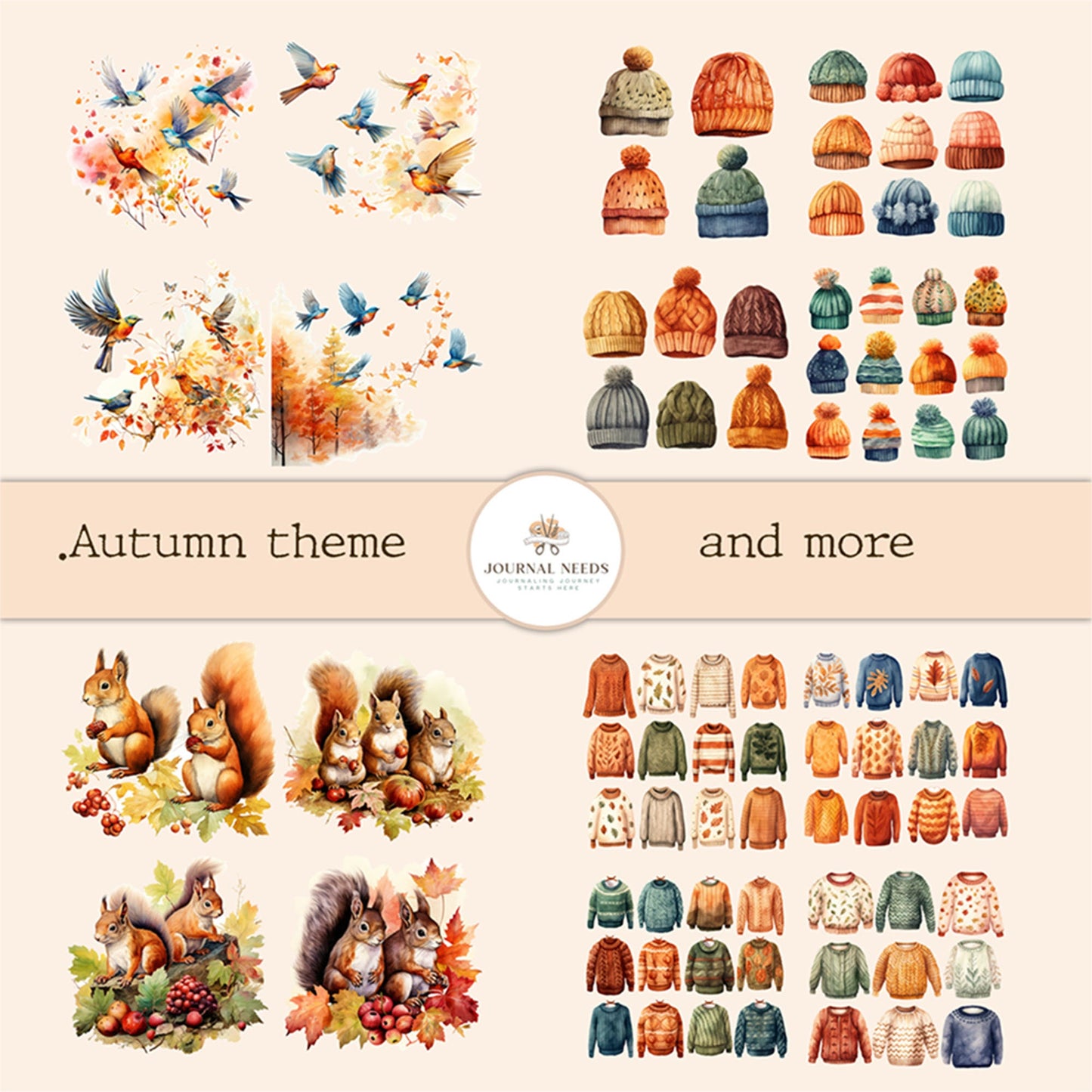 Autumn Harvest Delights: A Bounty of Printables for Journaling and Scrapbooking . Autumn Journal kit . Vintage Ephemera and fussy cuts