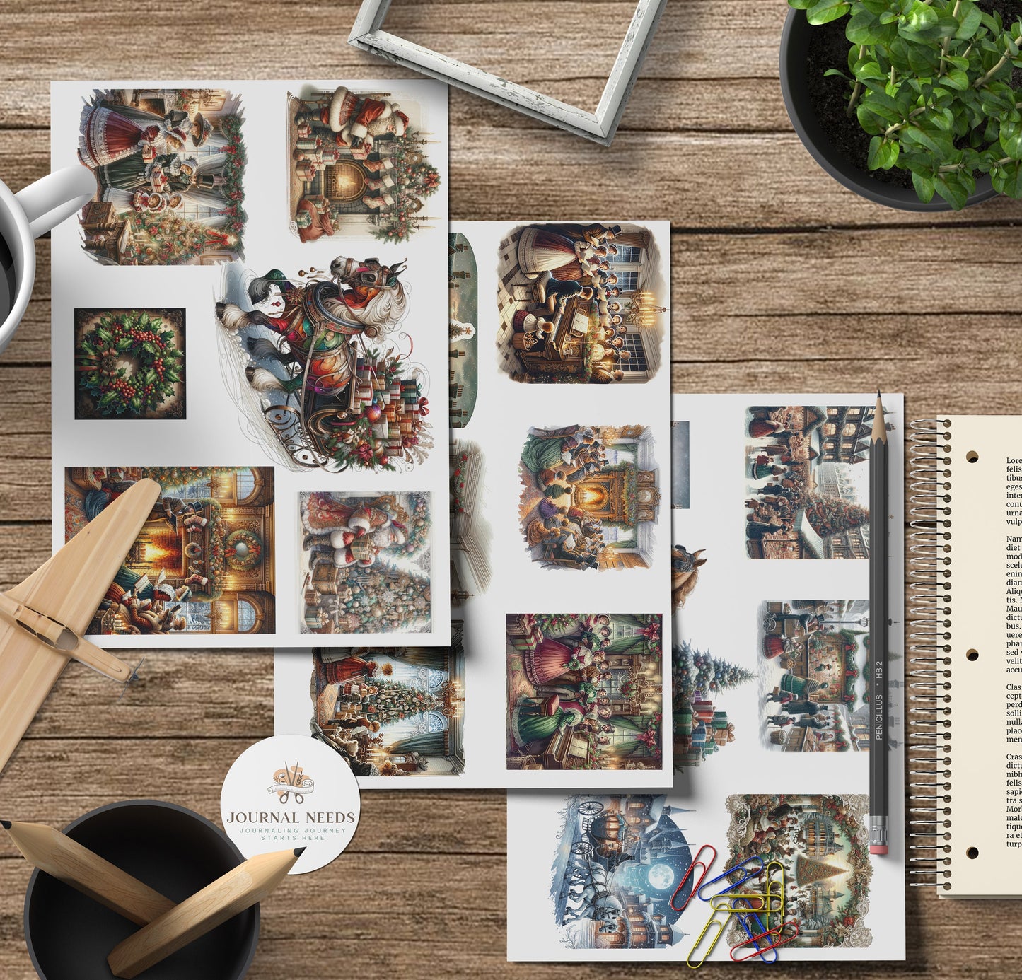 Victorian Yuletide Elegance: A Grand Collection of Over 50 sheet - 200 Vintage Christmas Images - christmas journal kit printable fussy cuts