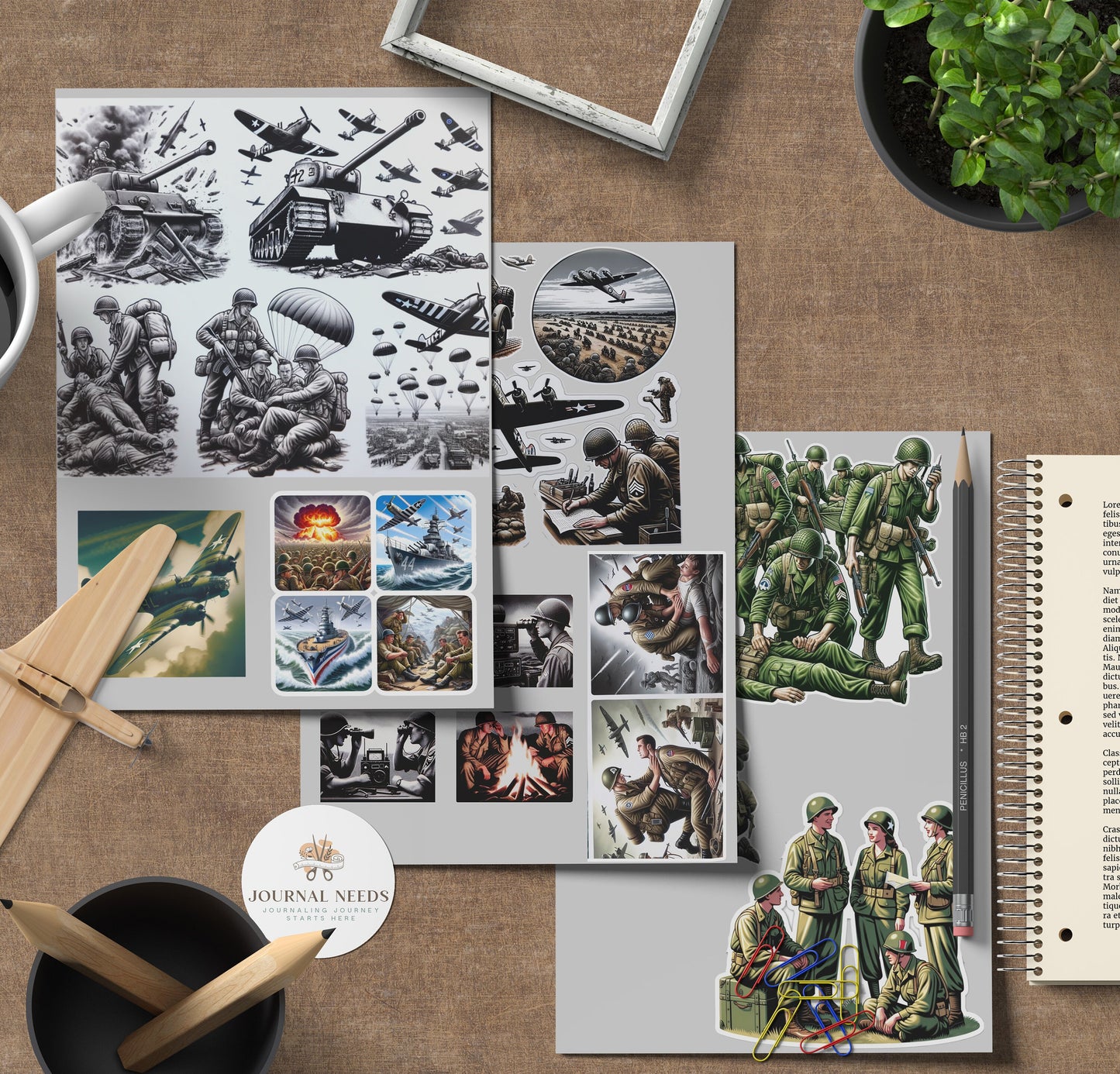 Vintage Valor Chronicles 1940 WW2 : +60 SHEET Exclusive Military-Themed Junk Journal Kit - Collectible Ephemera & Antiques - Fussy, ephemera