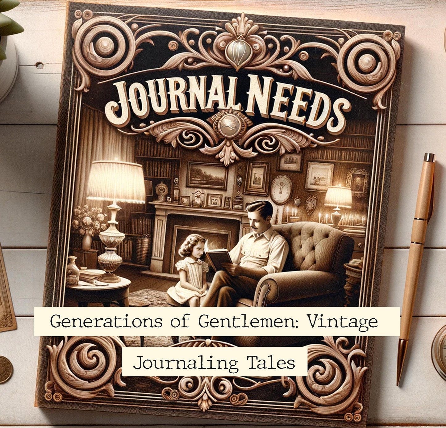 Generations of Gentlemen 36 sheet : Vintage Journaling Tales for Scrapbooking & Memory Keeping - Timeless Fatherhood Designs and ephemera