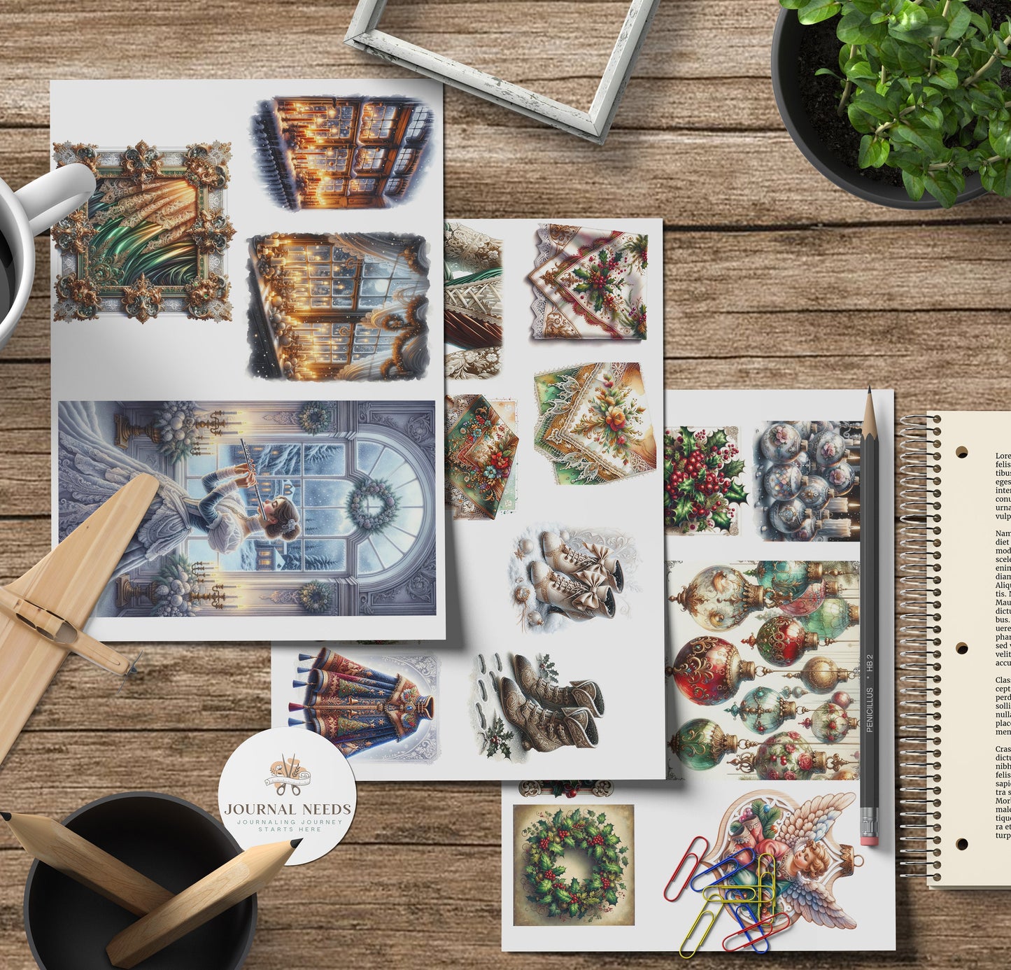 Victorian Yuletide Elegance: A Grand Collection of Over 50 sheet - 200 Vintage Christmas Images - christmas journal kit printable fussy cuts