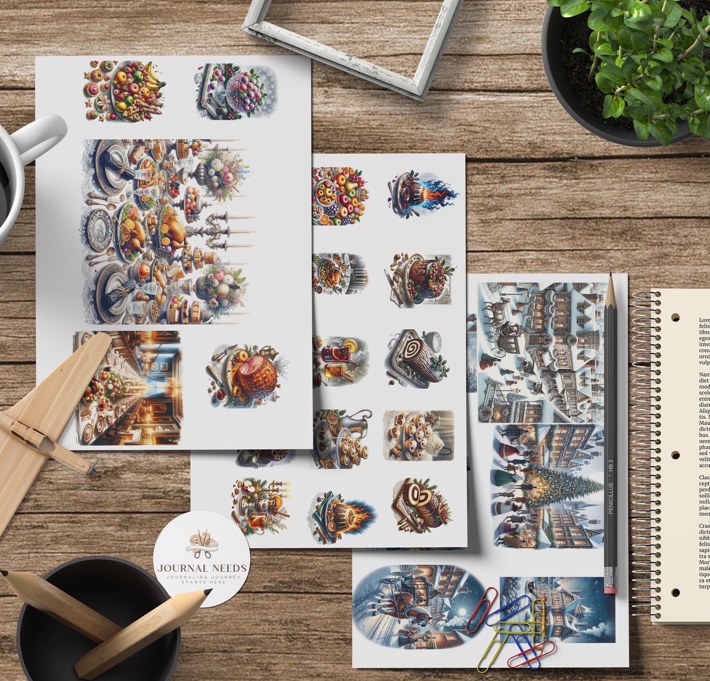 Victorian Yuletide Elegance: A Grand Collection of Over 50 sheet - 200 Vintage Christmas Images - christmas journal kit printable fussy cuts