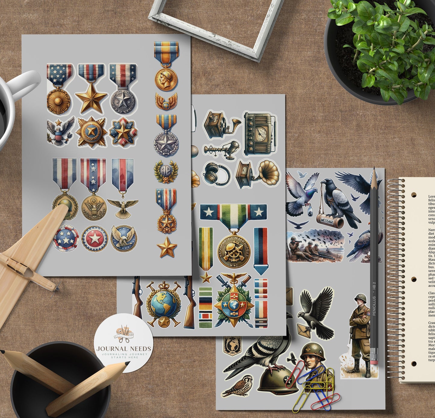 Vintage Valor Chronicles 1940 WW2 : +60 SHEET Exclusive Military-Themed Junk Journal Kit - Collectible Ephemera & Antiques - Fussy, ephemera