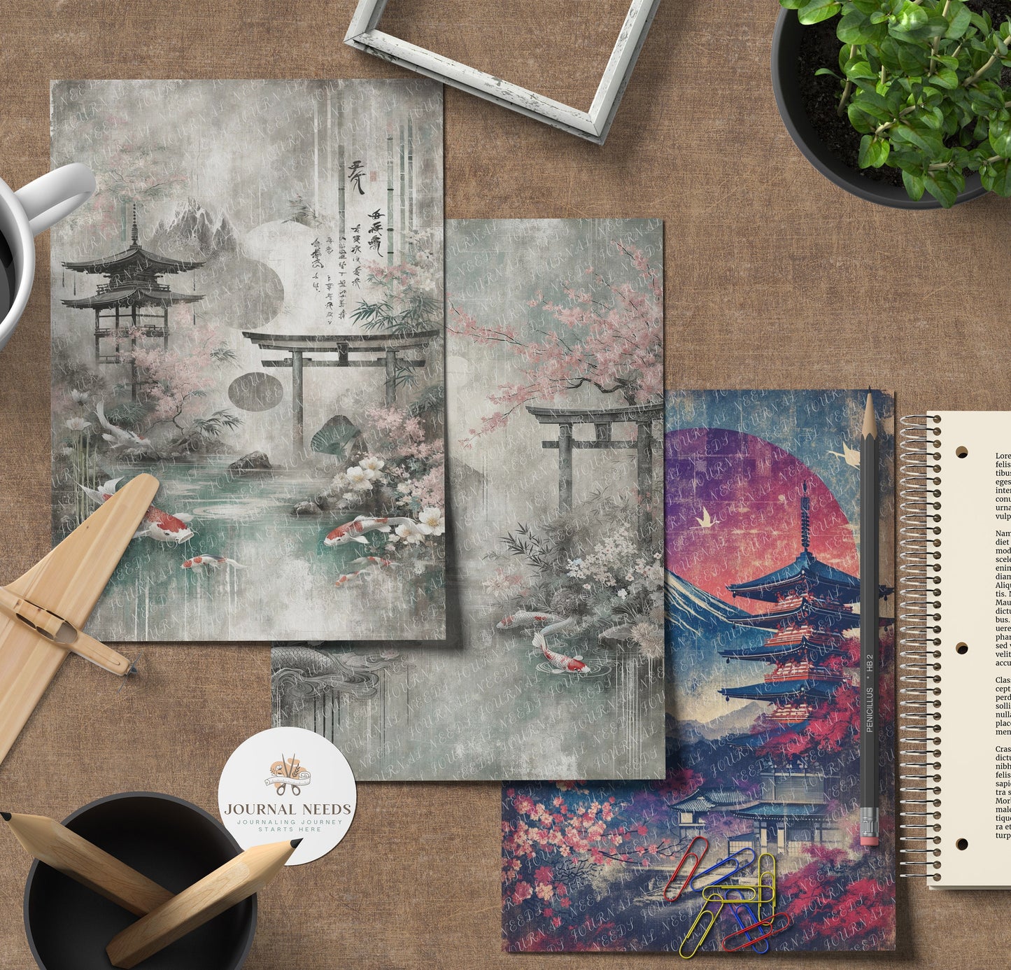 Whispers of Japan: A Grunge Aesthetic Journey through Vintage Nostalgia – Perfect for Junk Journaling & Scrapbooking Enthusiasts journal kit
