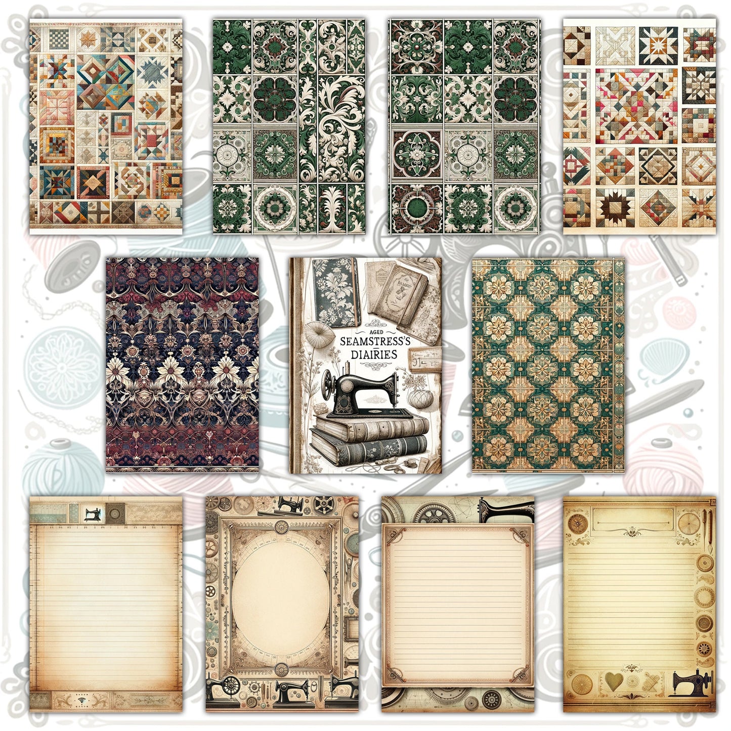 Digital Vintage Sewing Bundle: Men, Women, Dresses, Suits, 62+ Pages (JPG, PNG, PDF), Perfect for Junk Journaling & Scrapbooking