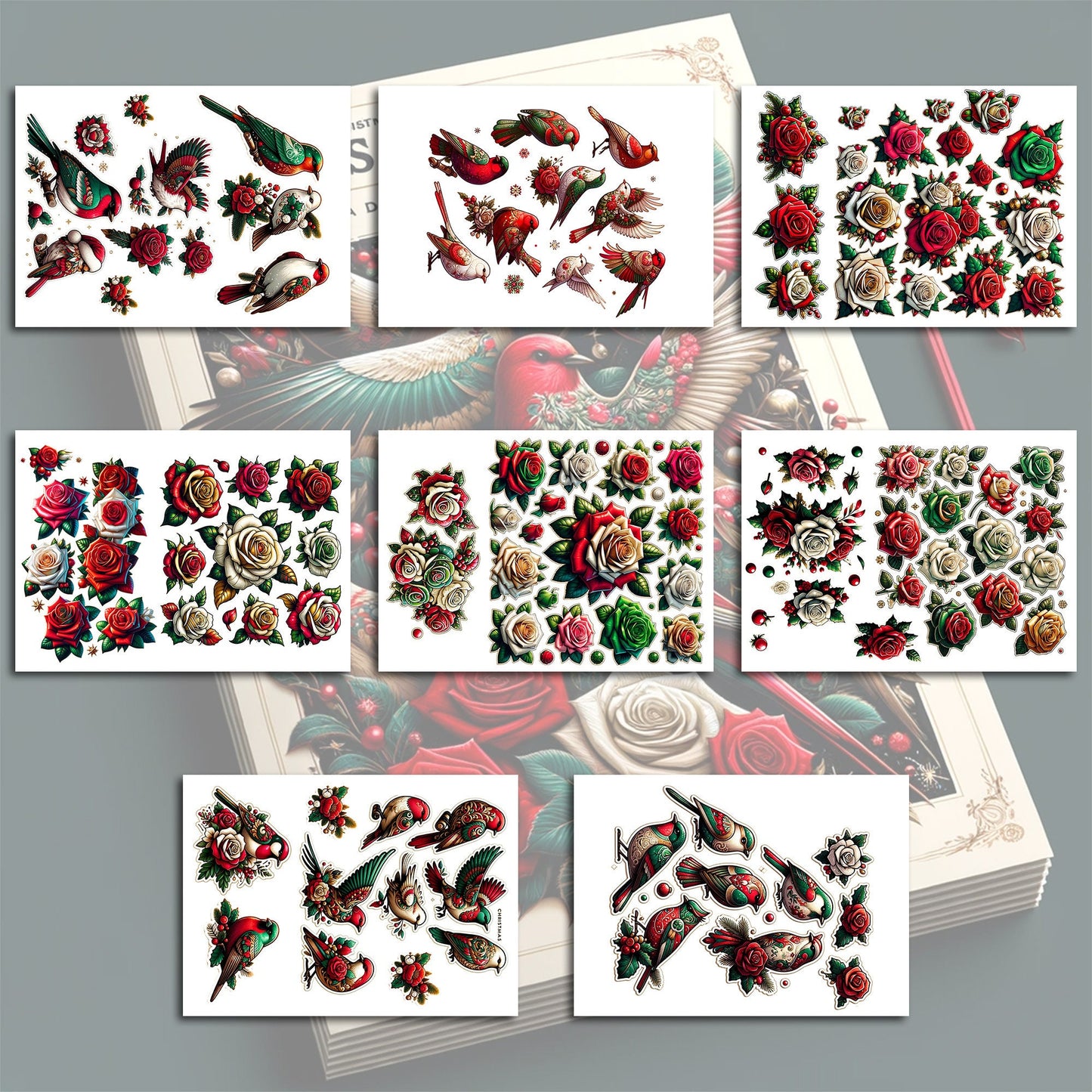 Christmas Flora & Fauna Clipart Bundle: 17-Sheet Collection for Junk Journaling and Crafting