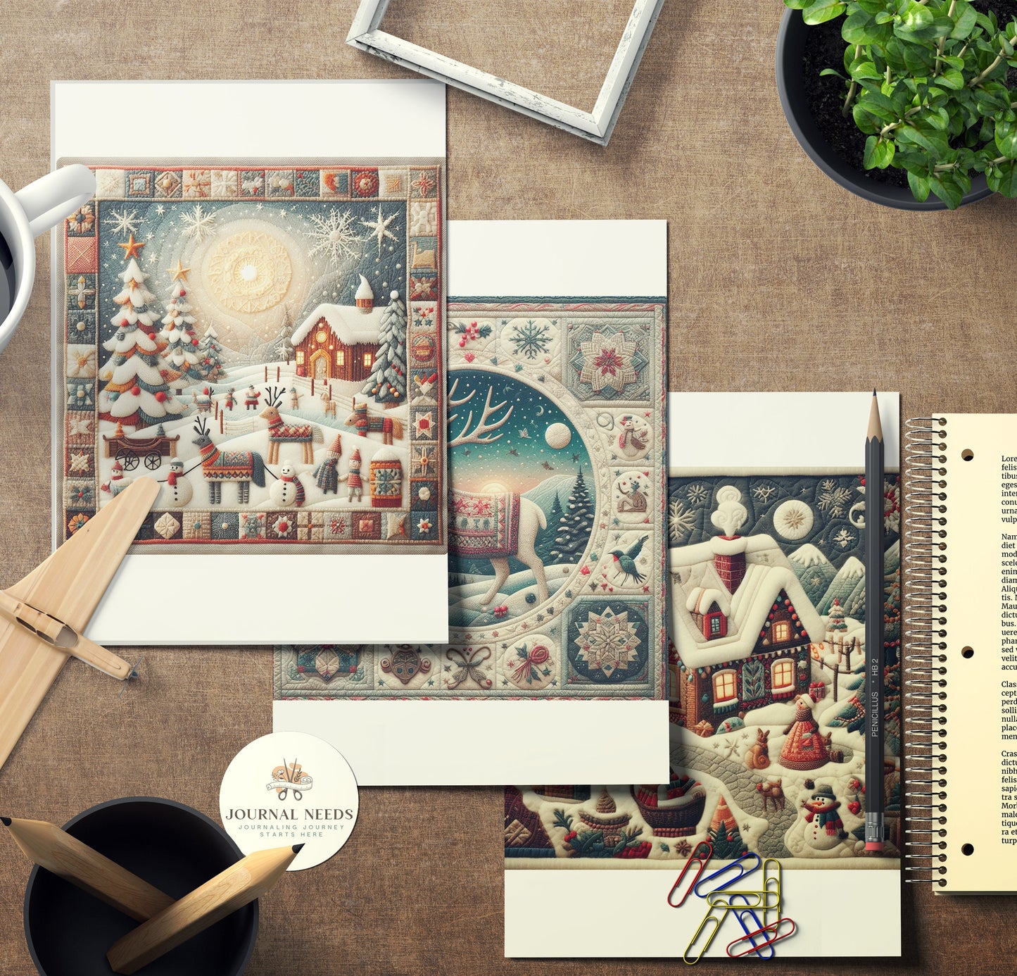 Winter Warmth & Comfort Stickers: Pyjamas, Animals, Fireplace, Hot Drinks, People, Horse Carriages. 42 Pages in PDF, PNG, JPG for Cozy Vibes