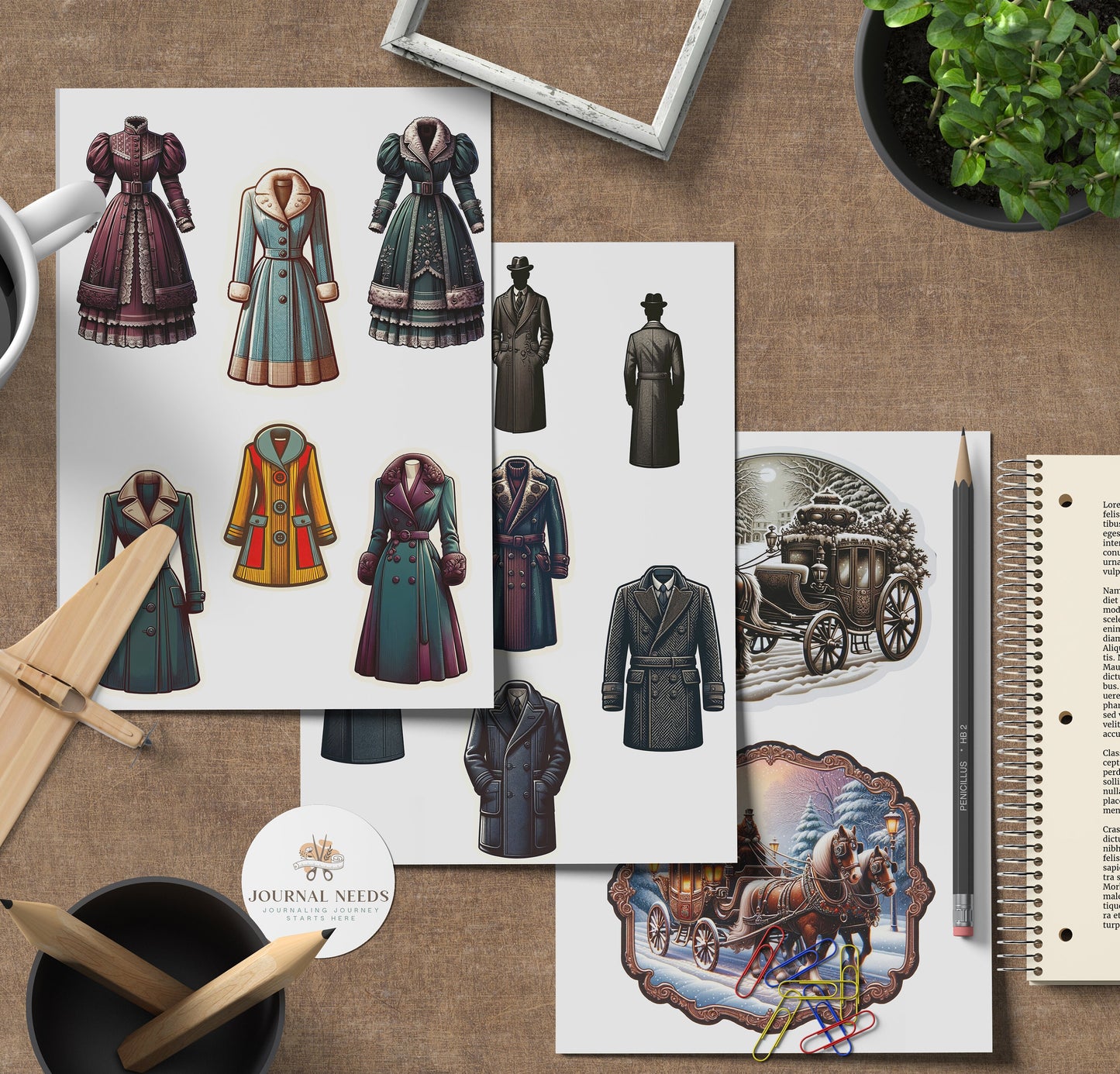 Vintage Snowy Winter Printable: 34 sheet of winter weather, fashion, warm drinks, cozy homes, background -PNG/JPG/PDF, Fussy Cuts, ephemera.