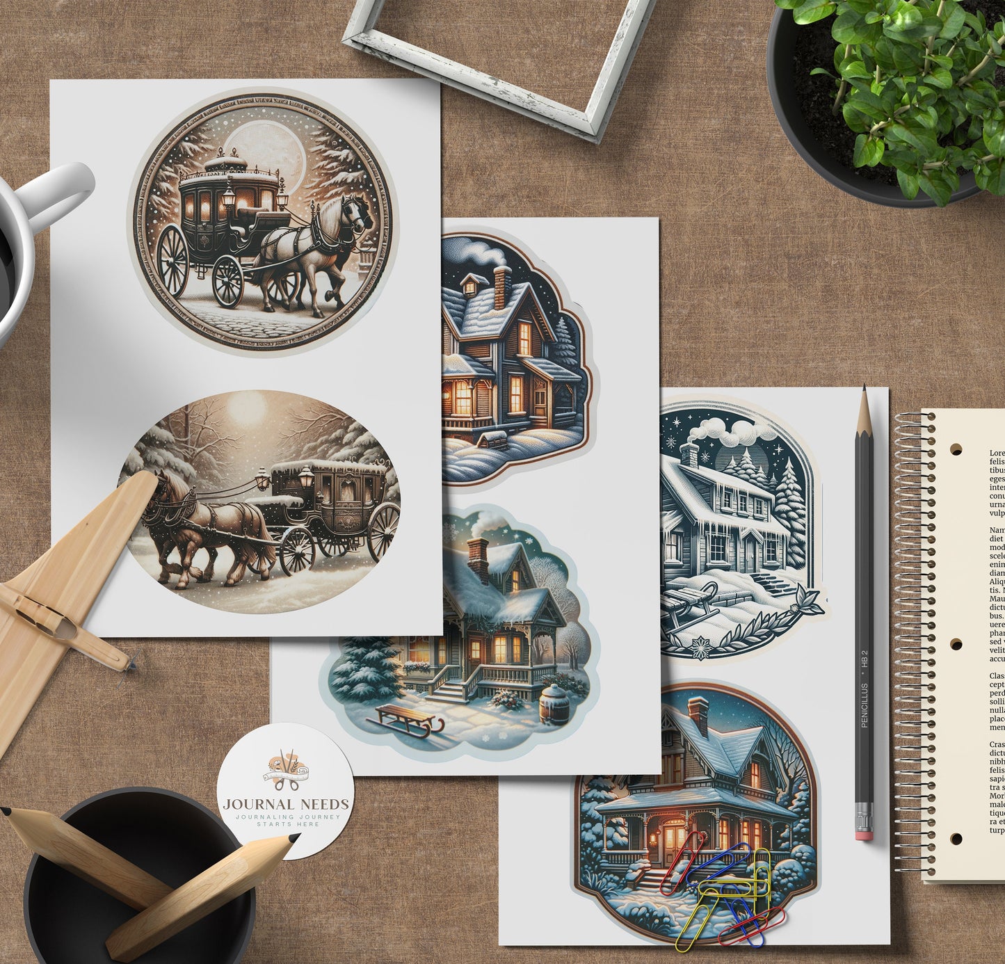 Vintage Snowy Winter Printable: 34 sheet of winter weather, fashion, warm drinks, cozy homes, background -PNG/JPG/PDF, Fussy Cuts, ephemera.