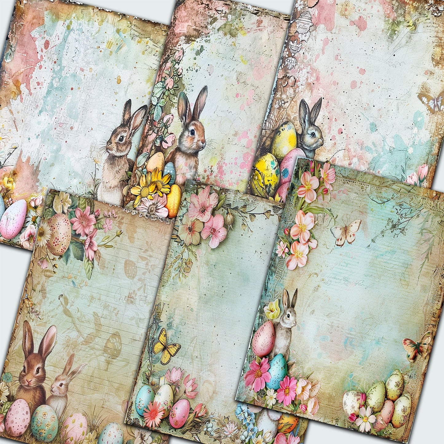 Vintage Easter theme pages, Easter Bunny , Easter Ephemera , Journal page Printable, Junk Journal, Collage, Easter Scrapbook, digital kit