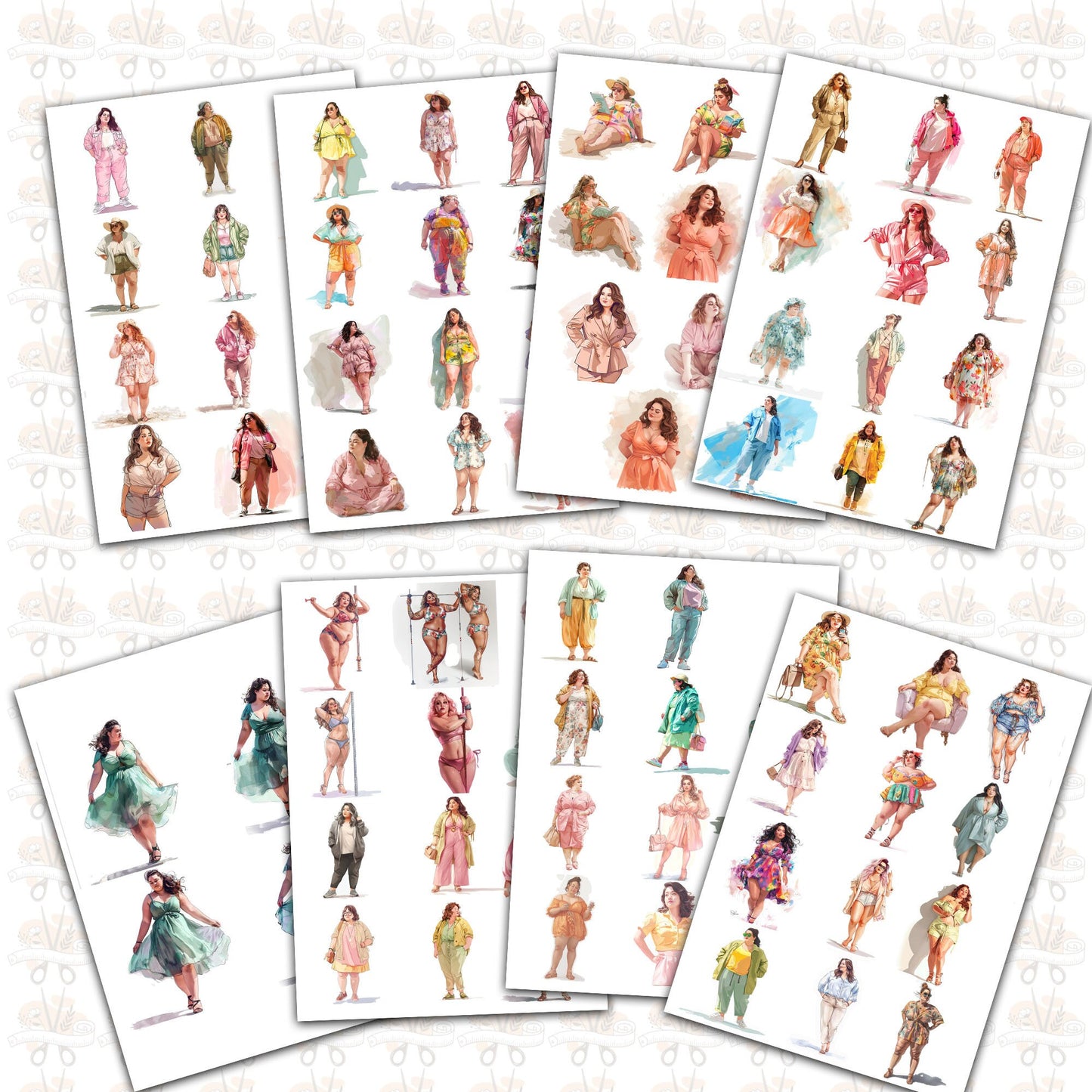 chubby beauty - Curvy Couture: A Digital Collection of + 230 Fashionable Images for Junk Journaling and Scrapbooking Enthusiasts fussy cuts