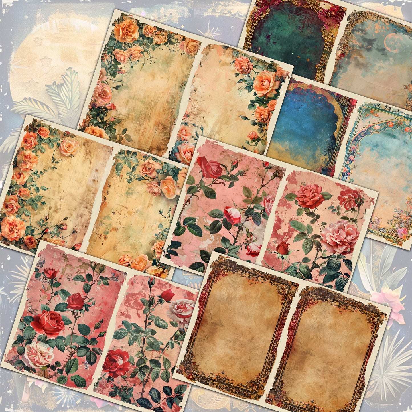 Arabian Nights Junk Journal Digital Collection, 35 Pages & 27 Sticker Sheets for Scrapbooking Crafting Ephemera prince and princes digitals