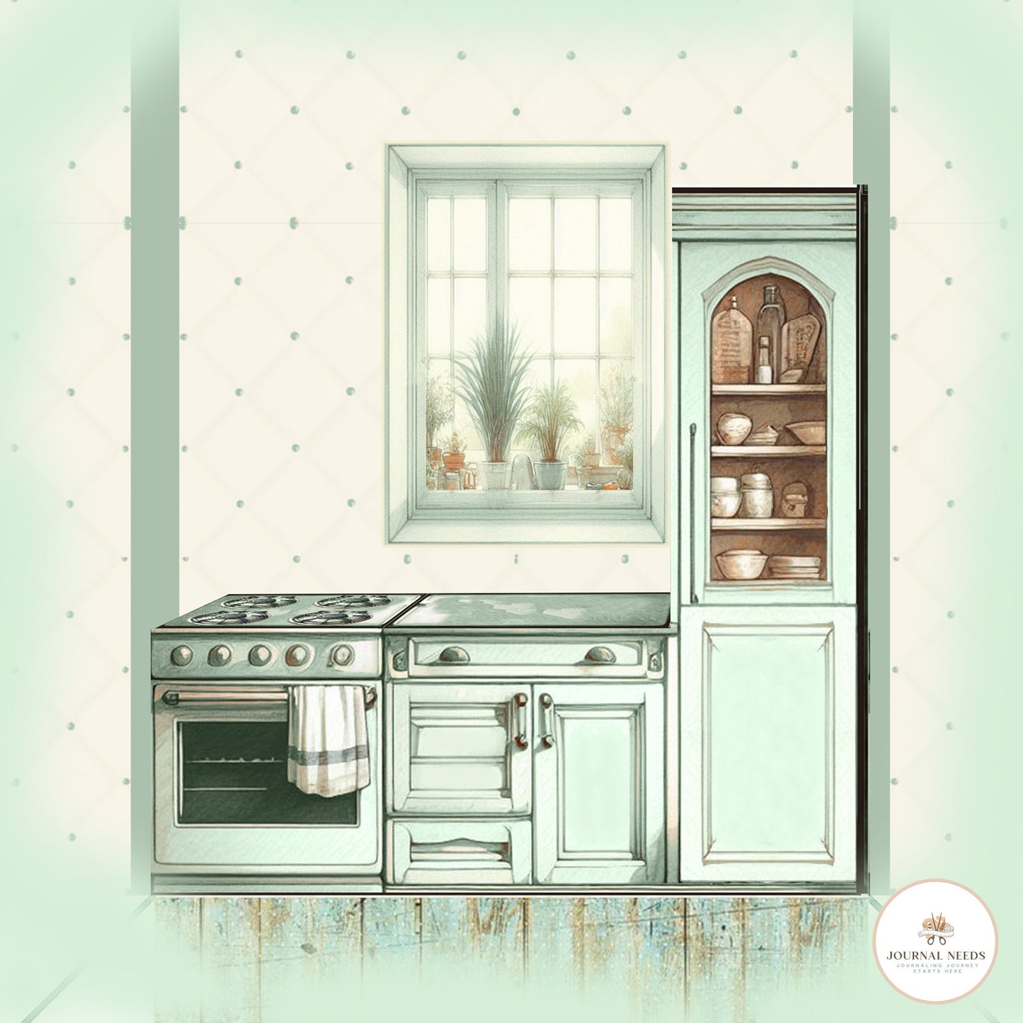 Vintage Country Retreat Pop-Up Journal Kit: Charming Rustic Elegance for Creative Souls - JPG & PDF Formats Included