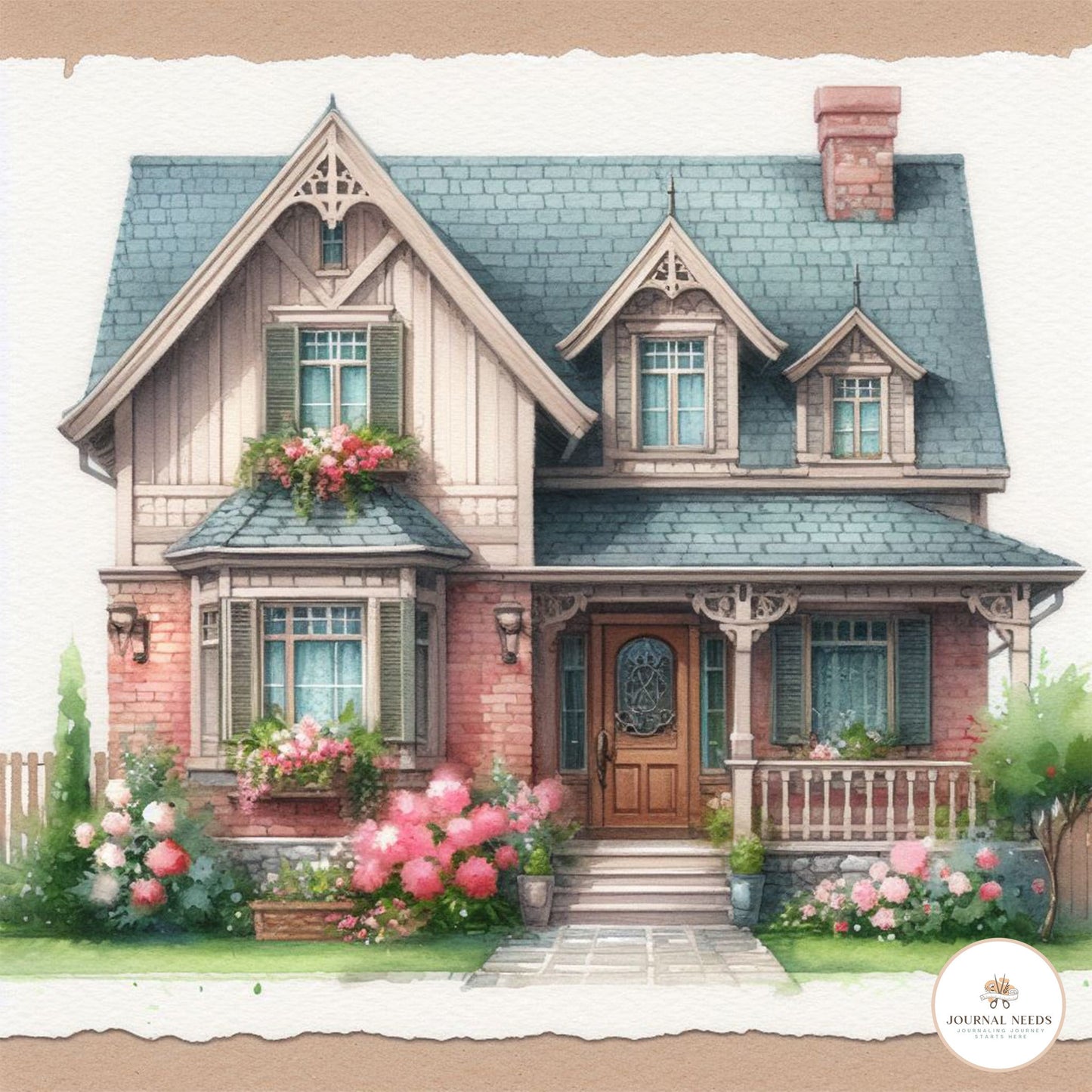 Vintage Country Retreat Pop-Up Journal Kit: Charming Rustic Elegance for Creative Souls - JPG & PDF Formats Included