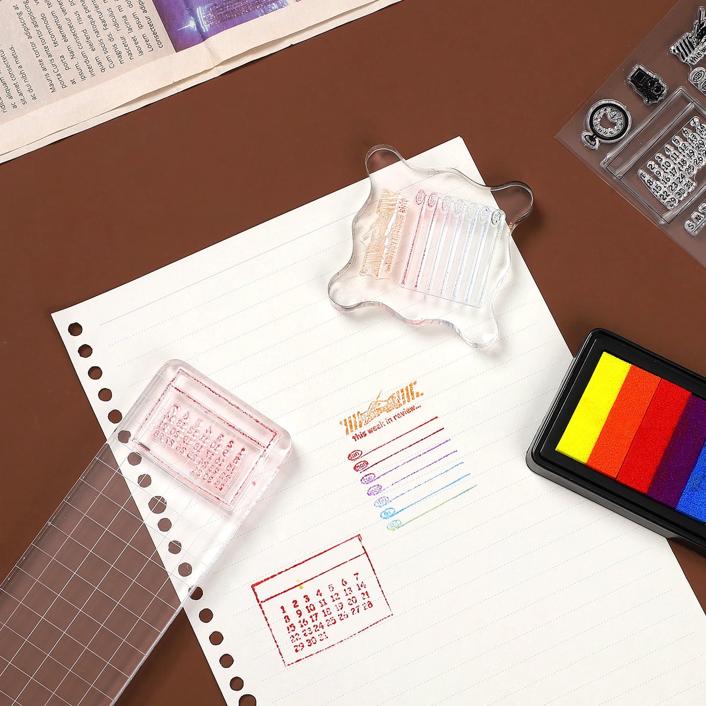 JIANWU Vintage digital calendar list clear stamps transparent silicone seal scrapbook DIY student office creative daily supplies