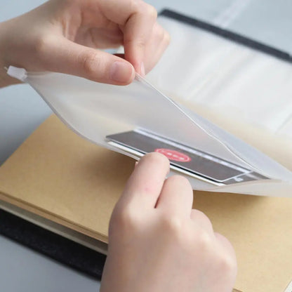 Transparent PVC Storage Bag for Traveler's Notebook Diary Day Planner Accessories Business Cards Notes Pouch Zipper Bag