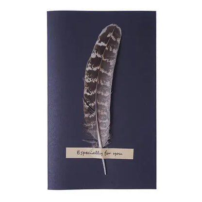 1pc Black High-grade Stereoscopic card envelope True feathers greeting card invitation  holding thanks you cards kawaii