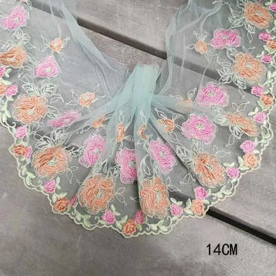 1Y Floral Embroidery Lace Trim Soft Tulle Lingerie Underwear Clothes Accessories Bra Sewing Fabric Handmade