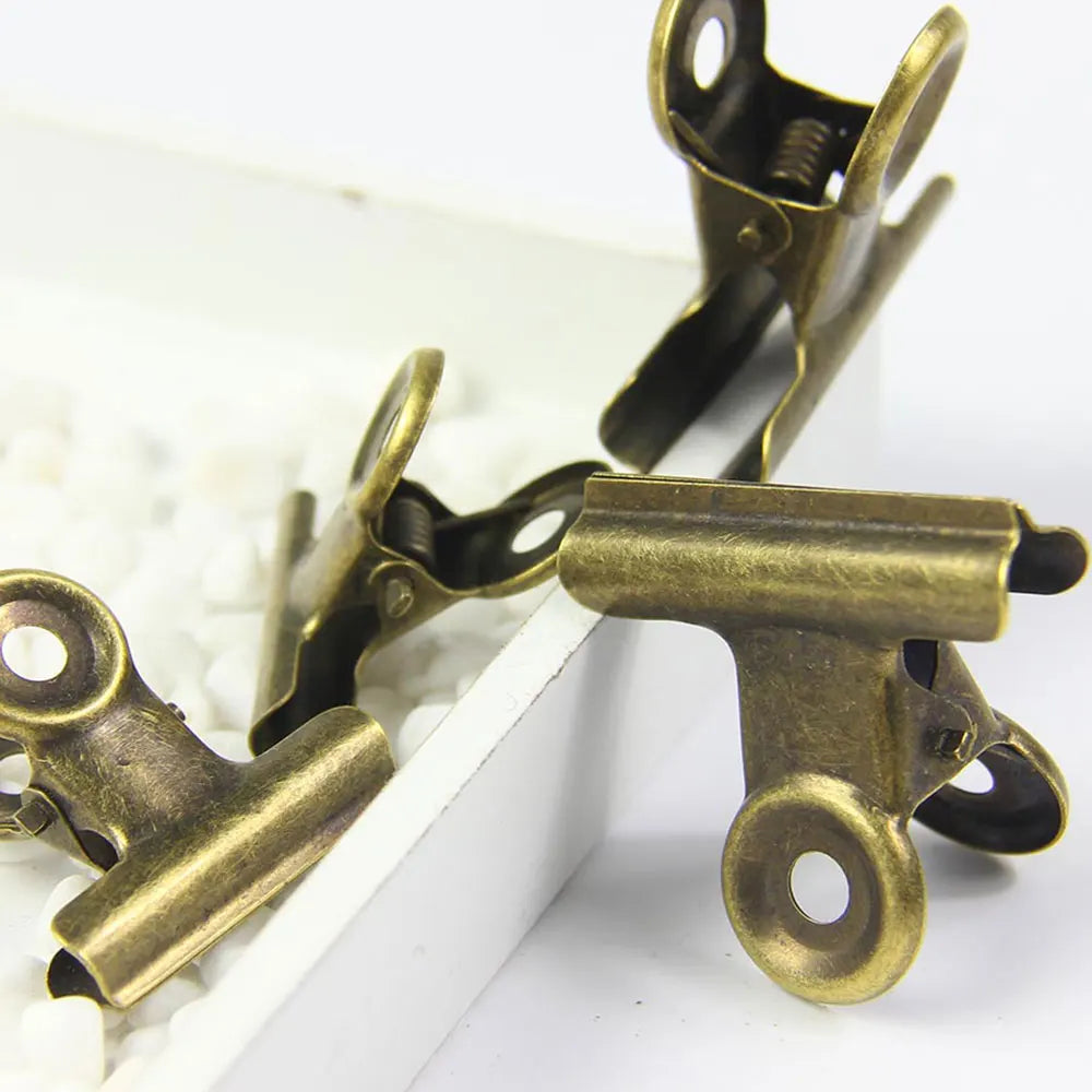 4pcs/lot vintage Brass Clips Vintage Retro Metal Gold Paper Clips Seal Clip Traveler's Notebook Accessories